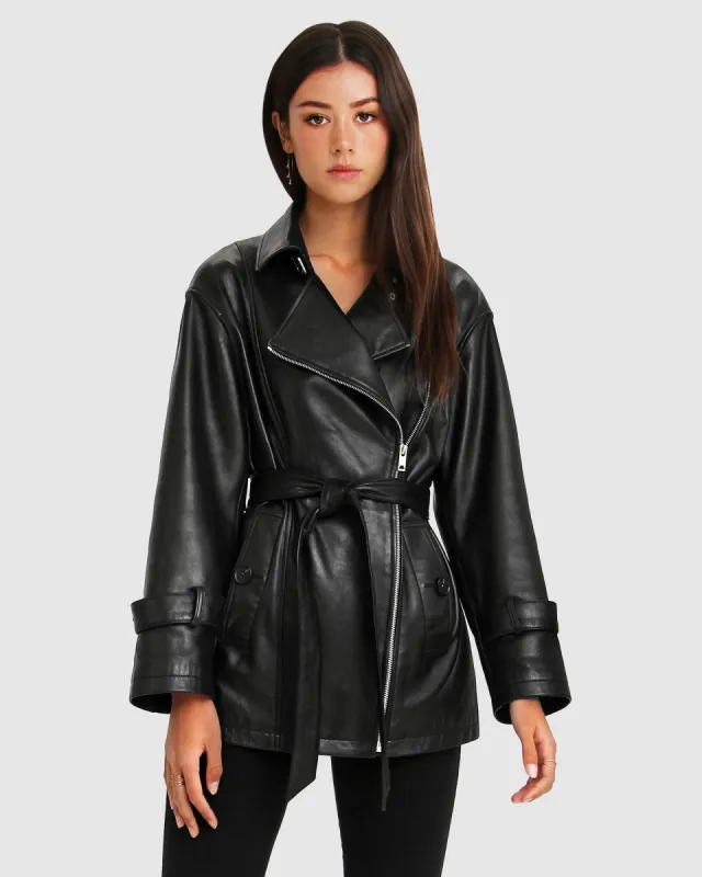 BFF Belted Leather Jacket - Black sold by Belle & Bloom
