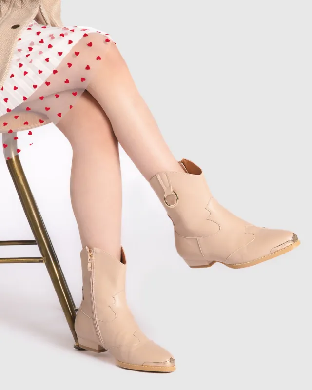 Dallas Mini Western Boot - Dusty Pink sold by Belle & Bloom