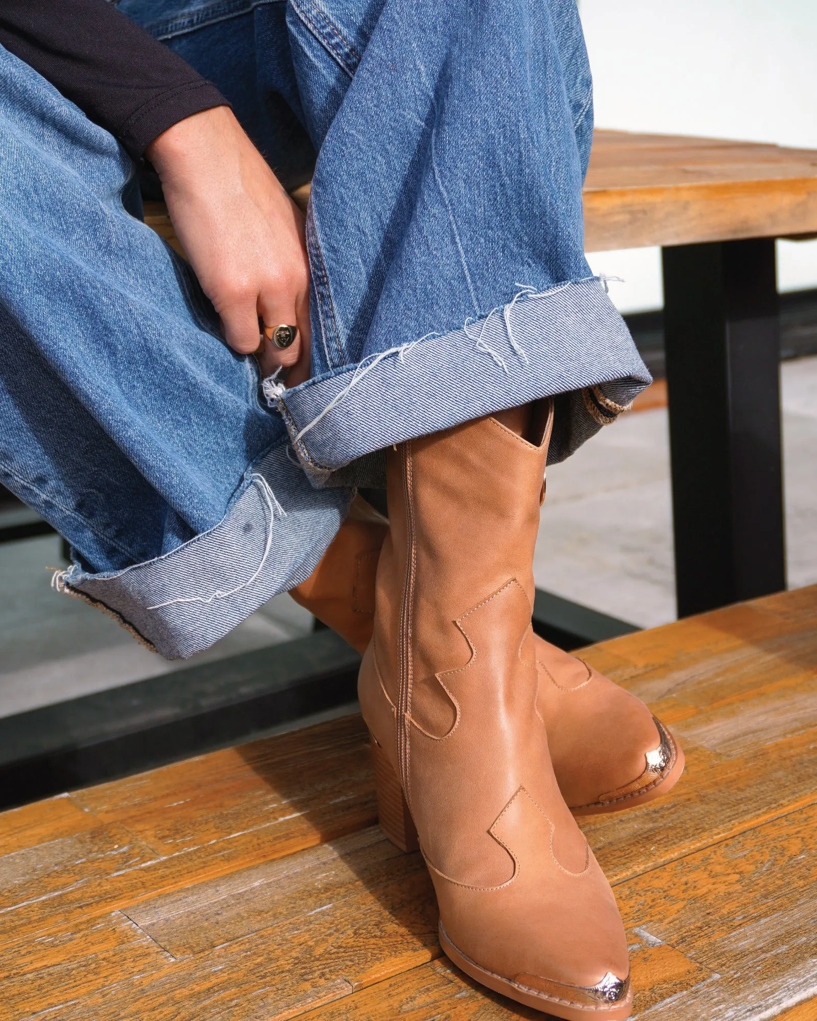 Dallas Western Boot - Tan sold by Belle & Bloom product image thumbnail 3