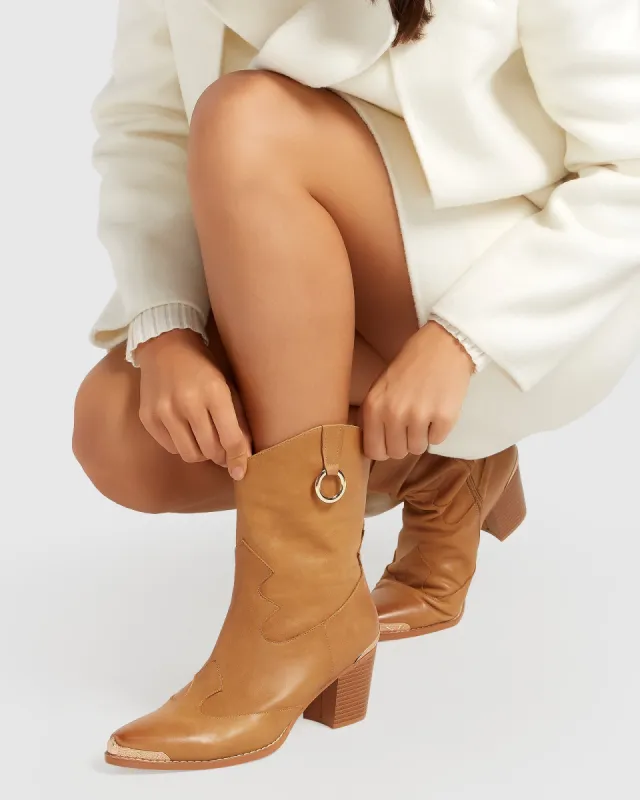 Dallas Western Boot - Tan sold by Belle & Bloom