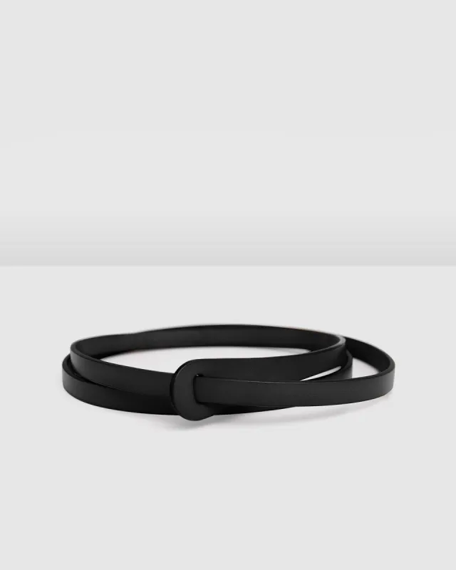 Tie The Knot Leather Belt - Black sold by Belle & Bloom