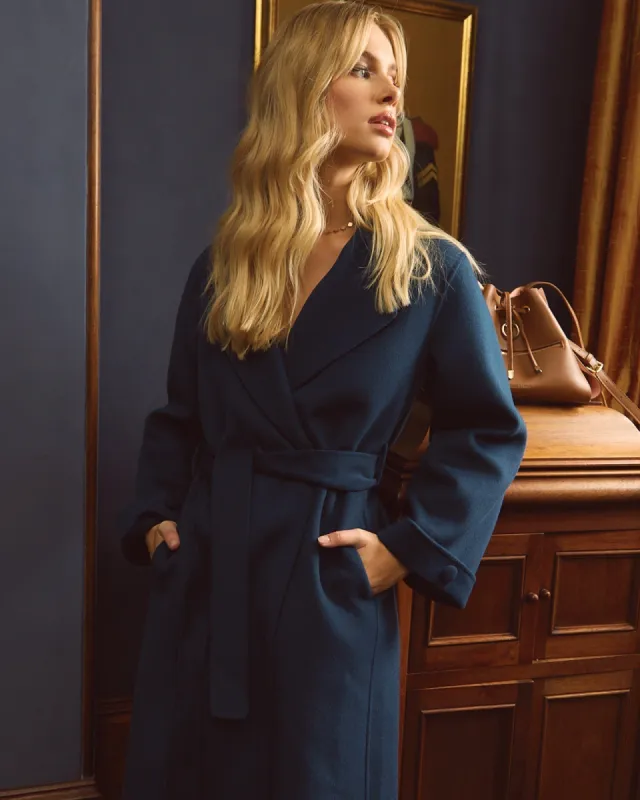 Stay Wild Oversized Wool Coat - Dark Teal made by Belle & Bloom