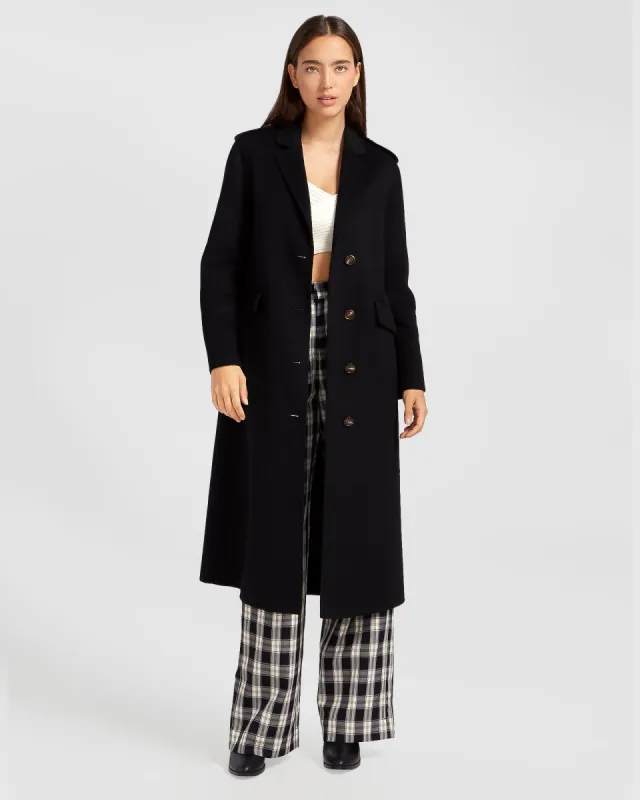 Tainted Love Wool Blend Longline Coat - Black sold by Belle & Bloom