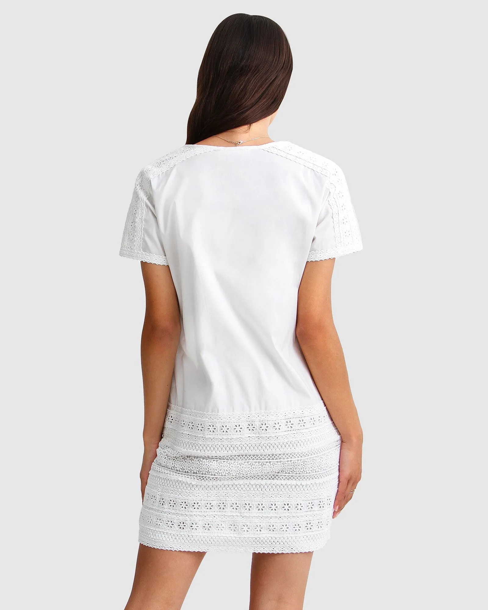 Summer Forever Mini Dress - White sold by Belle & Bloom product image thumbnail 3