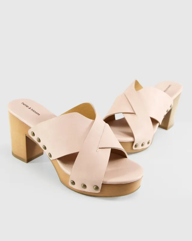 Midtown Clog Mule - Blush sold by Belle & Bloom