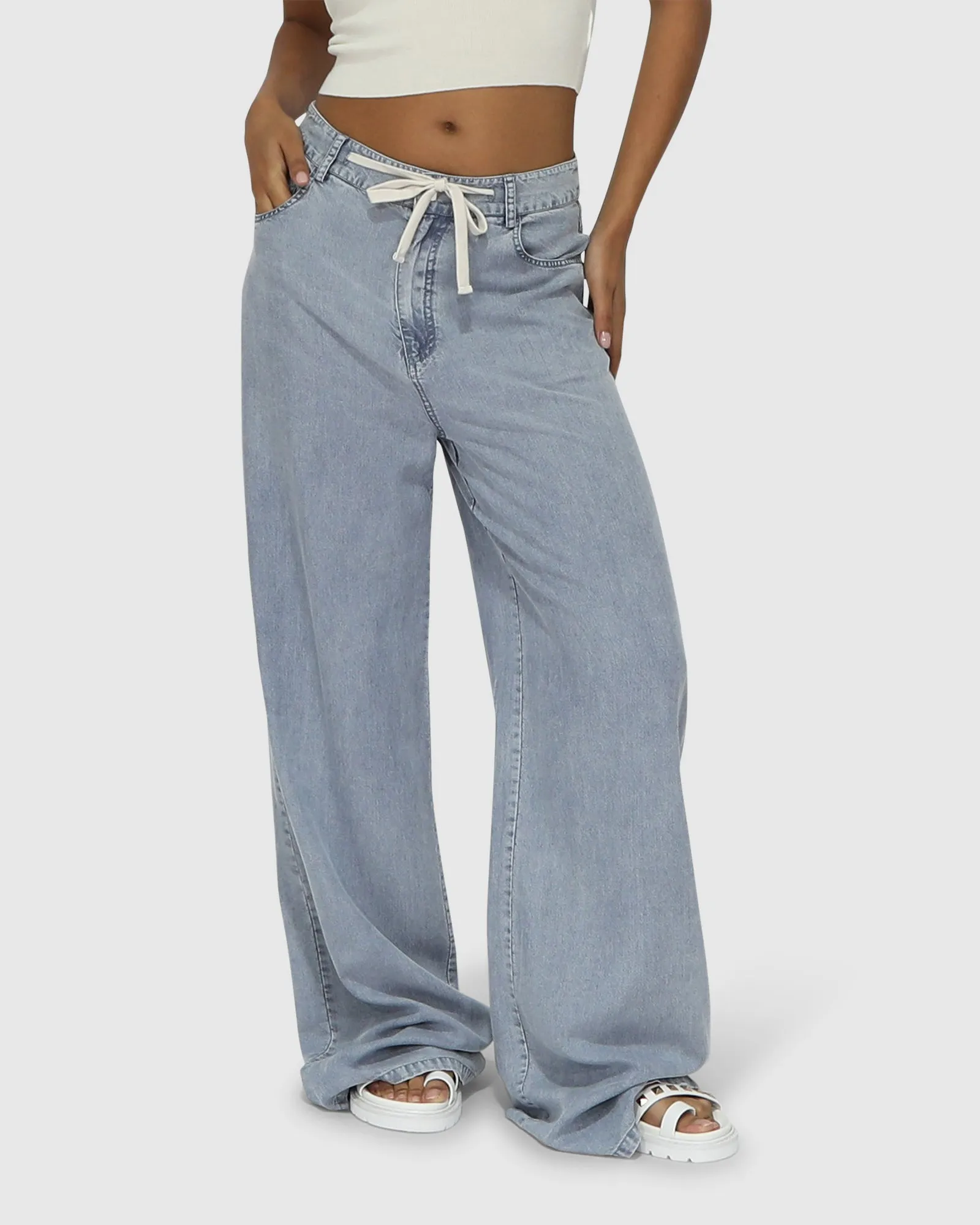 Set On You Wide Leg Pants - Stonewash sold by Belle & Bloom product image thumbnail 5