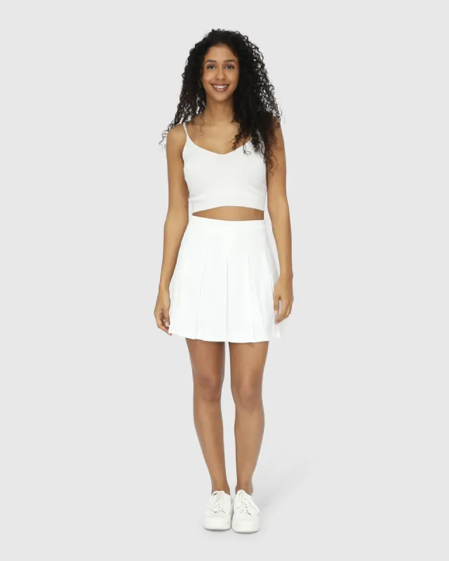 Palm Breeze Tennis Skort - White sold by Belle & Bloom
