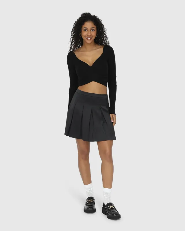 Palm Breeze Tennis Skort - Black sold by Belle & Bloom