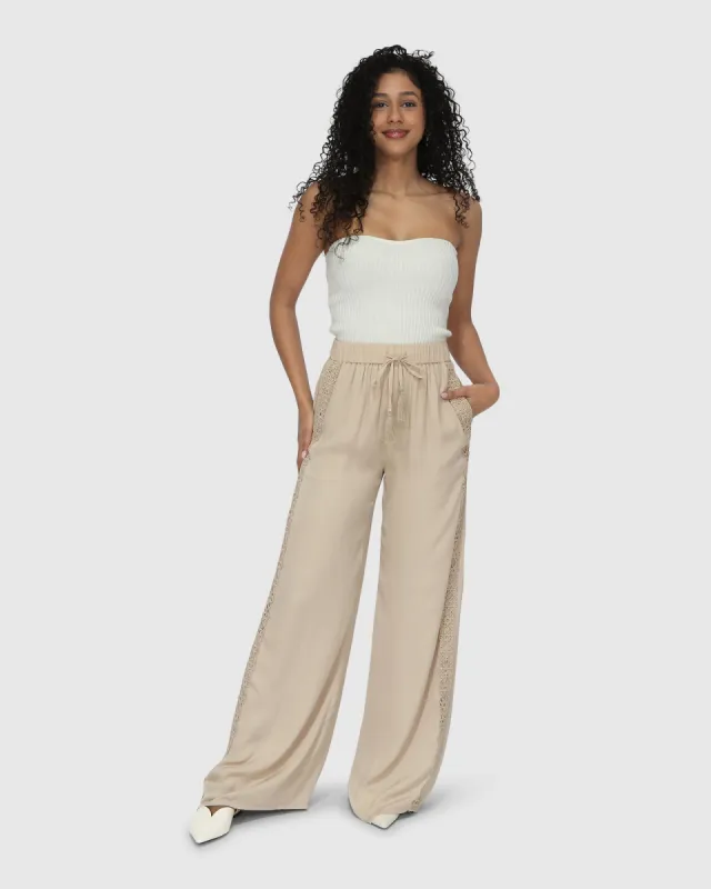 Everywhere All At Once Wide Leg Pant - Latte sold by Belle & Bloom