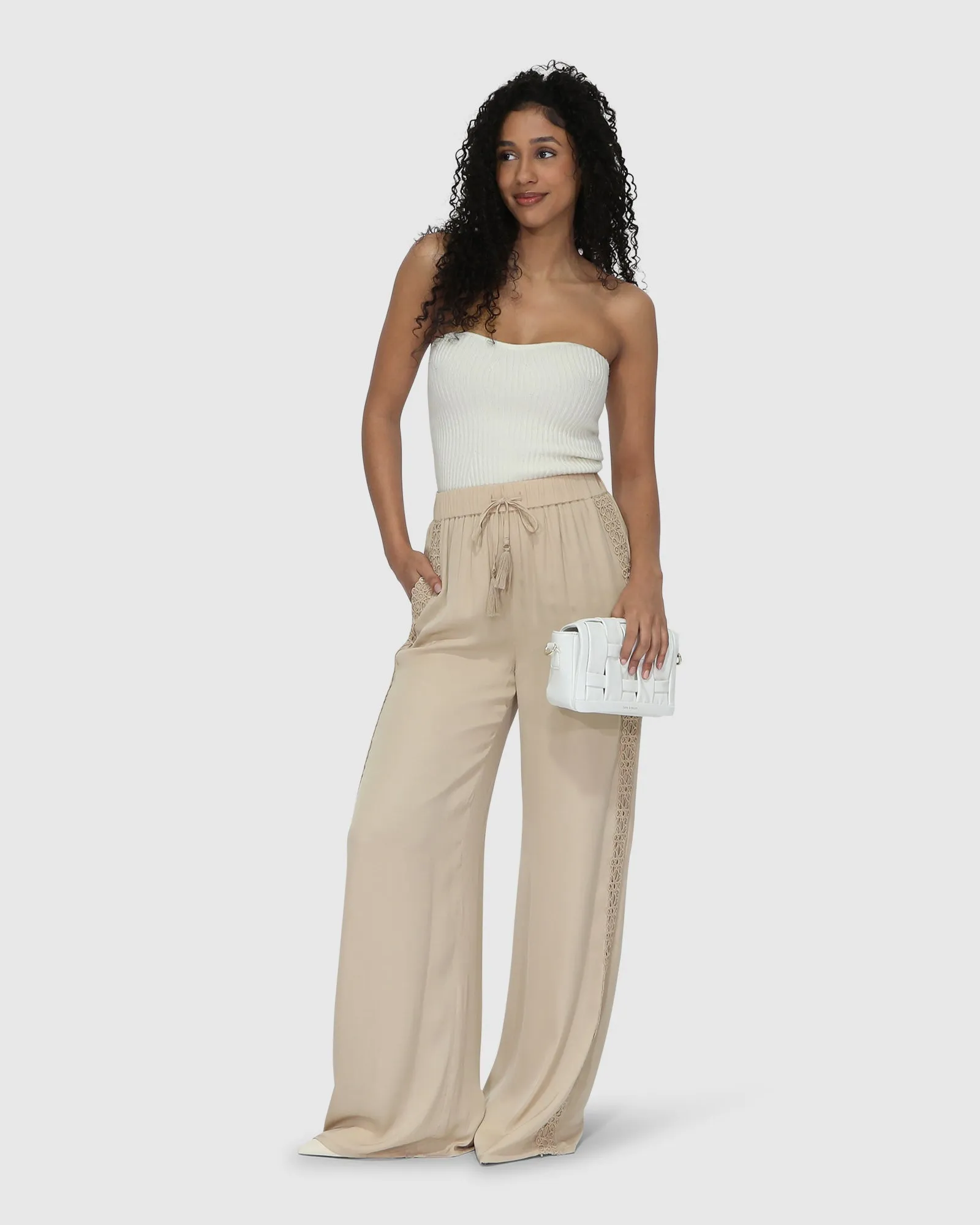 Everywhere All At Once Wide Leg Pant - Latte sold by Belle & Bloom product image thumbnail 5