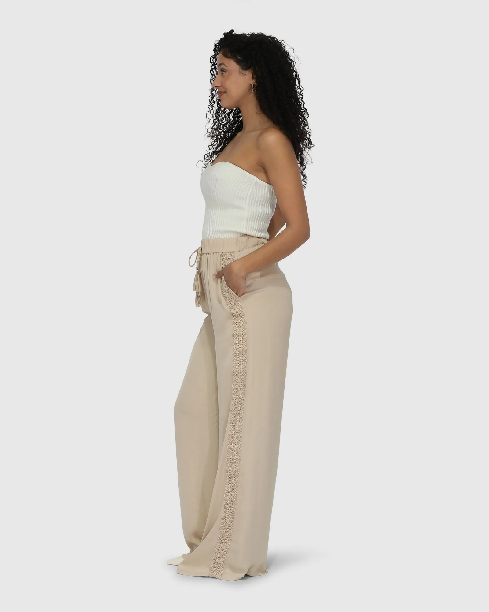 Everywhere All At Once Wide Leg Pant - Latte sold by Belle & Bloom product image thumbnail 2