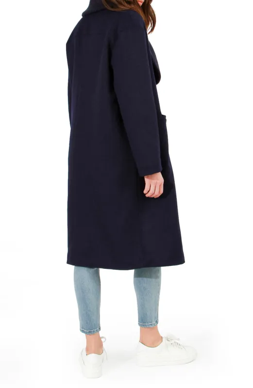 After Party Wool Blend Qulited Lining Coat - Navy sold by Belle & Bloom