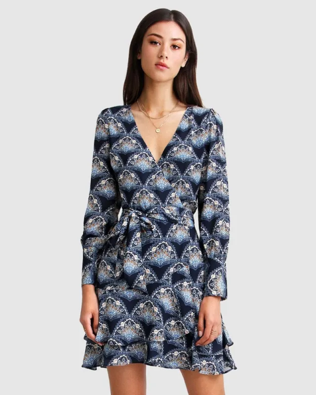 A Night With You Mini Wrap Dress - Navy FINAL SALE sold by Belle & Bloom