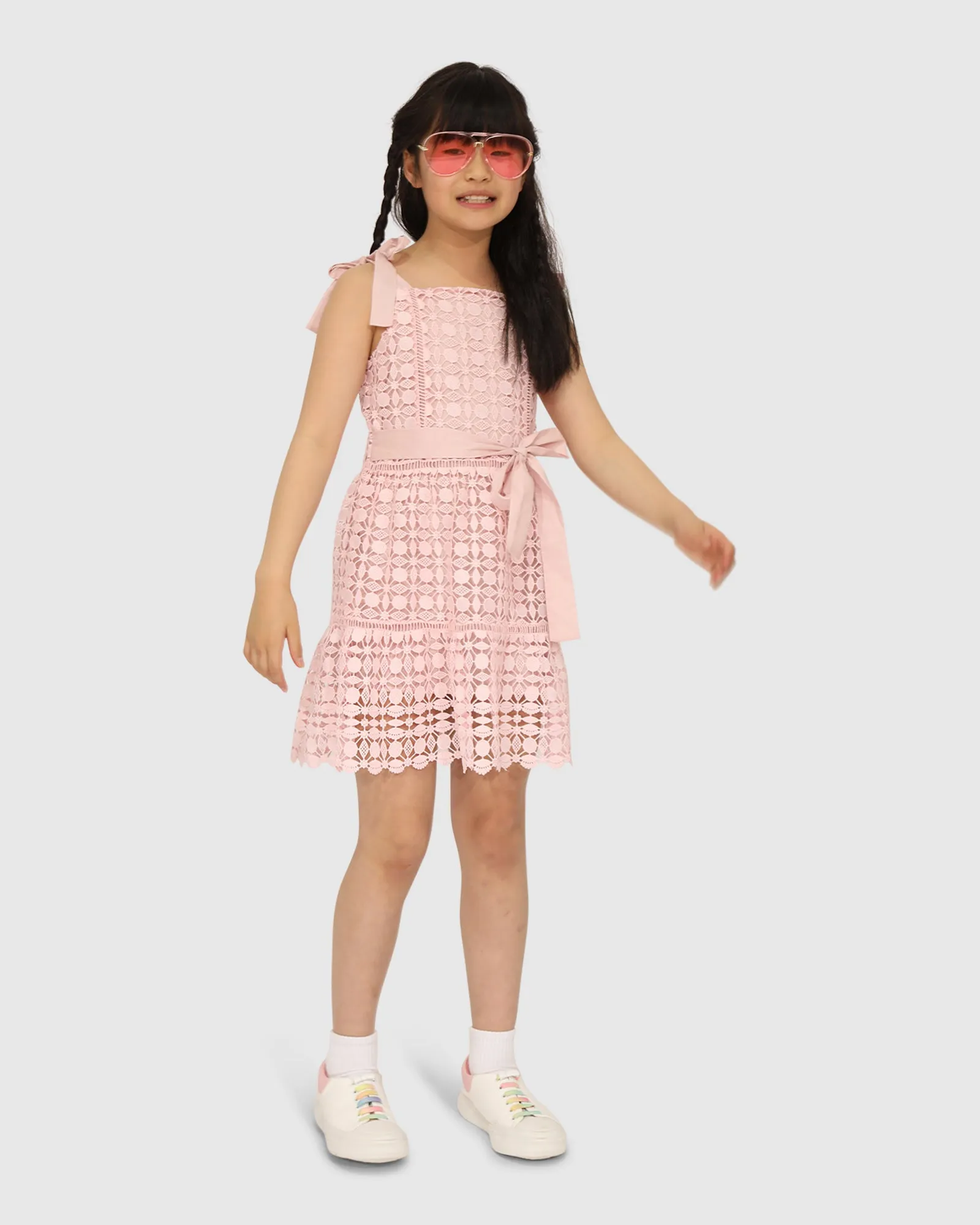 Rosy Mini Lace Dress - Dusty Rose sold by Belle & Bloom product image thumbnail 2