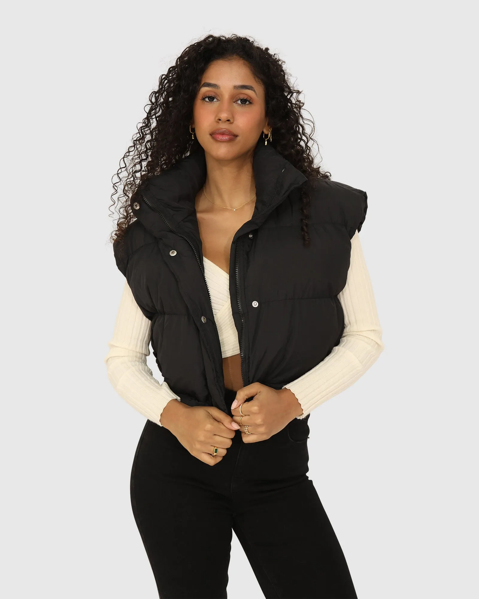 Landslide Zip-Off Puffer Vest - Black sold by Belle & Bloom product image thumbnail 5