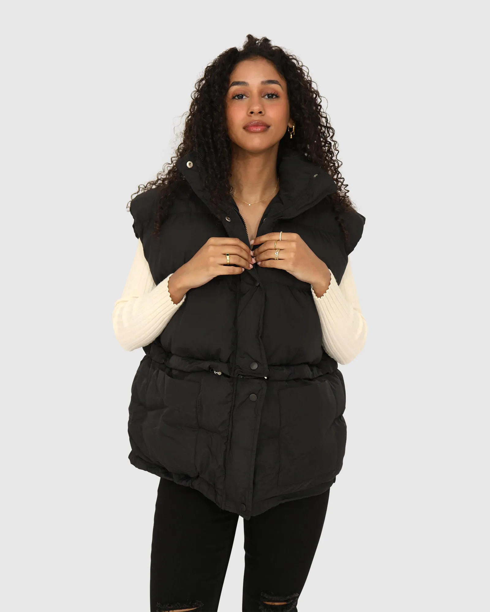 Landslide Zip-Off Puffer Vest - Black sold by Belle & Bloom product image thumbnail 2