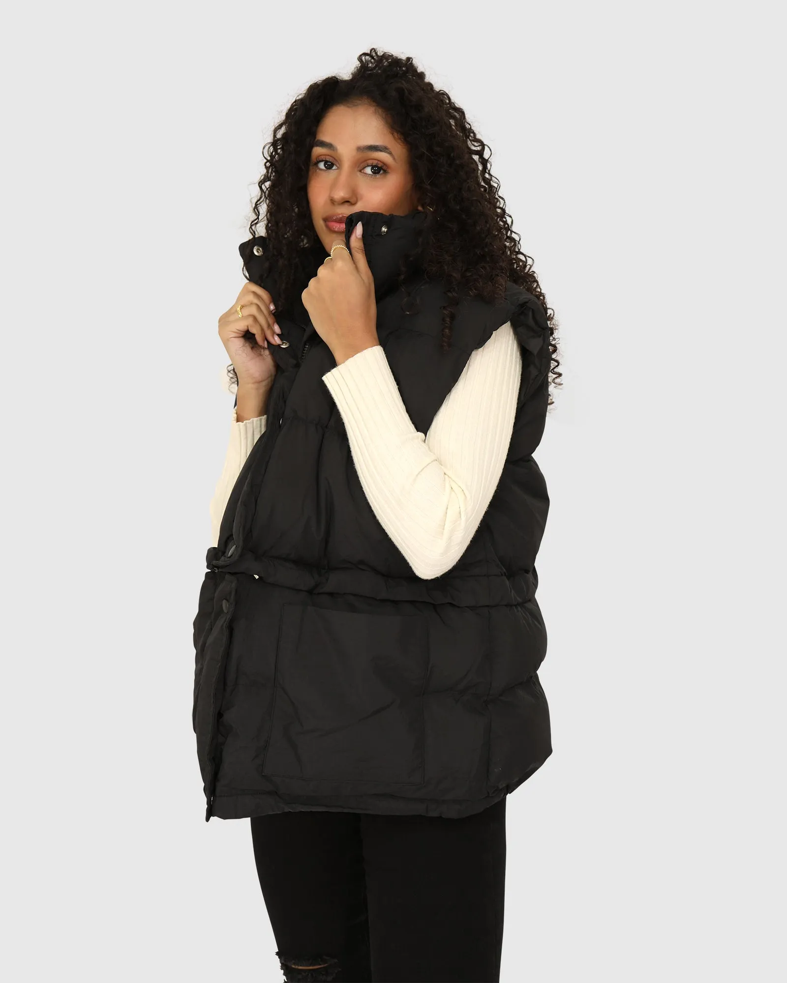 Landslide Zip-Off Puffer Vest - Black sold by Belle & Bloom product image thumbnail 3