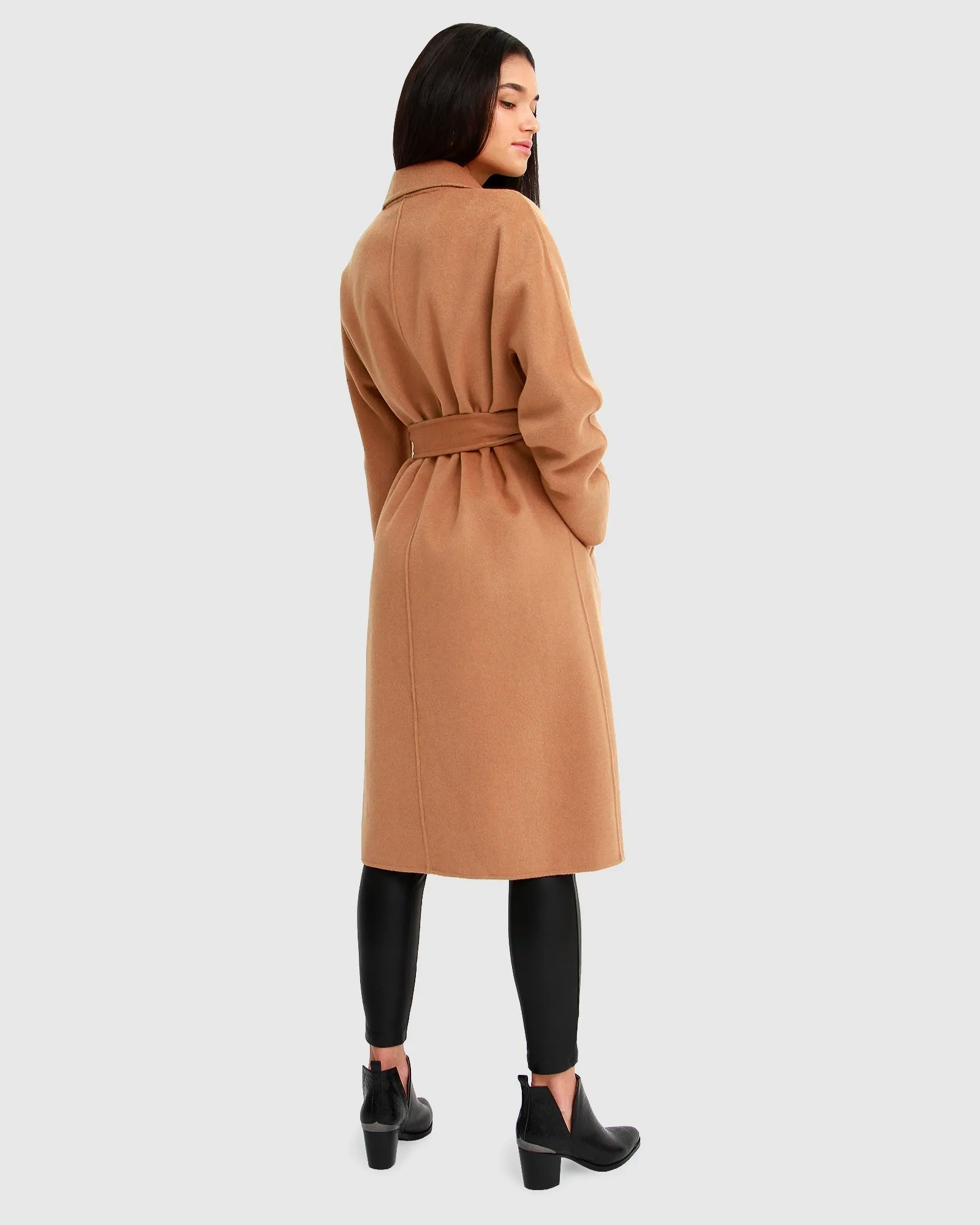 Boss Girl Double-Breasted Lined Wool Coat - Camel sold by Belle & Bloom product image thumbnail 4