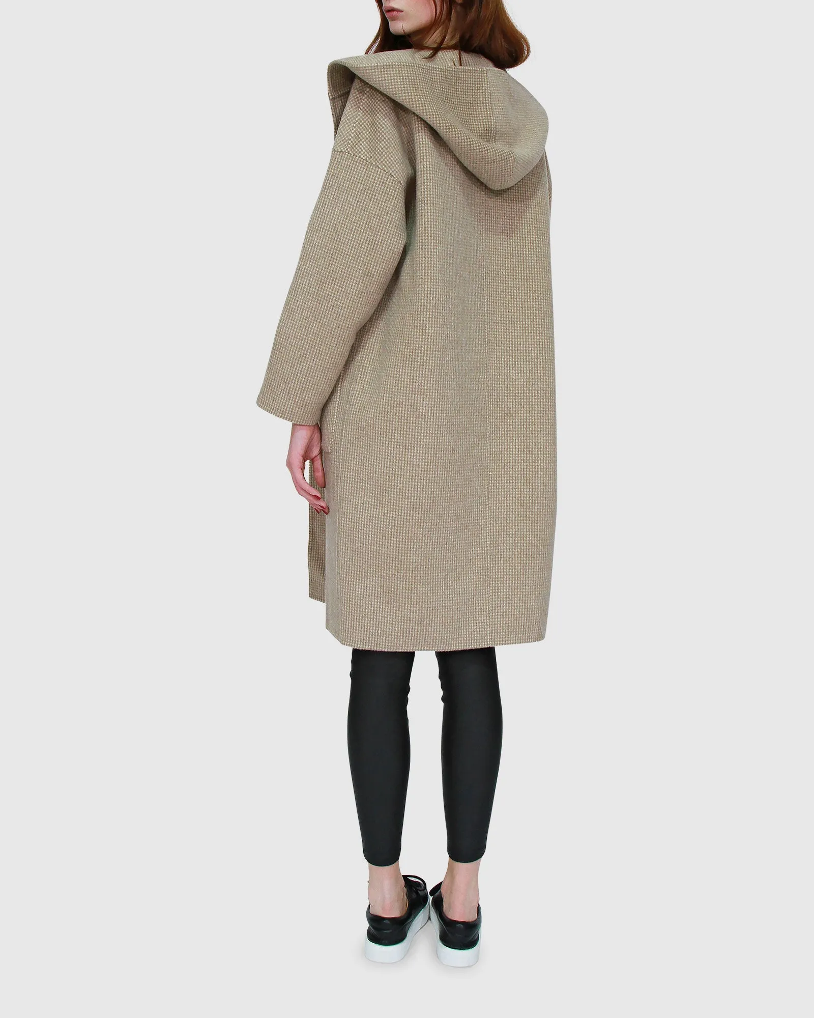 Sunday Morning Wool Blend Hooded Coat - Beige sold by Belle & Bloom product image thumbnail 3