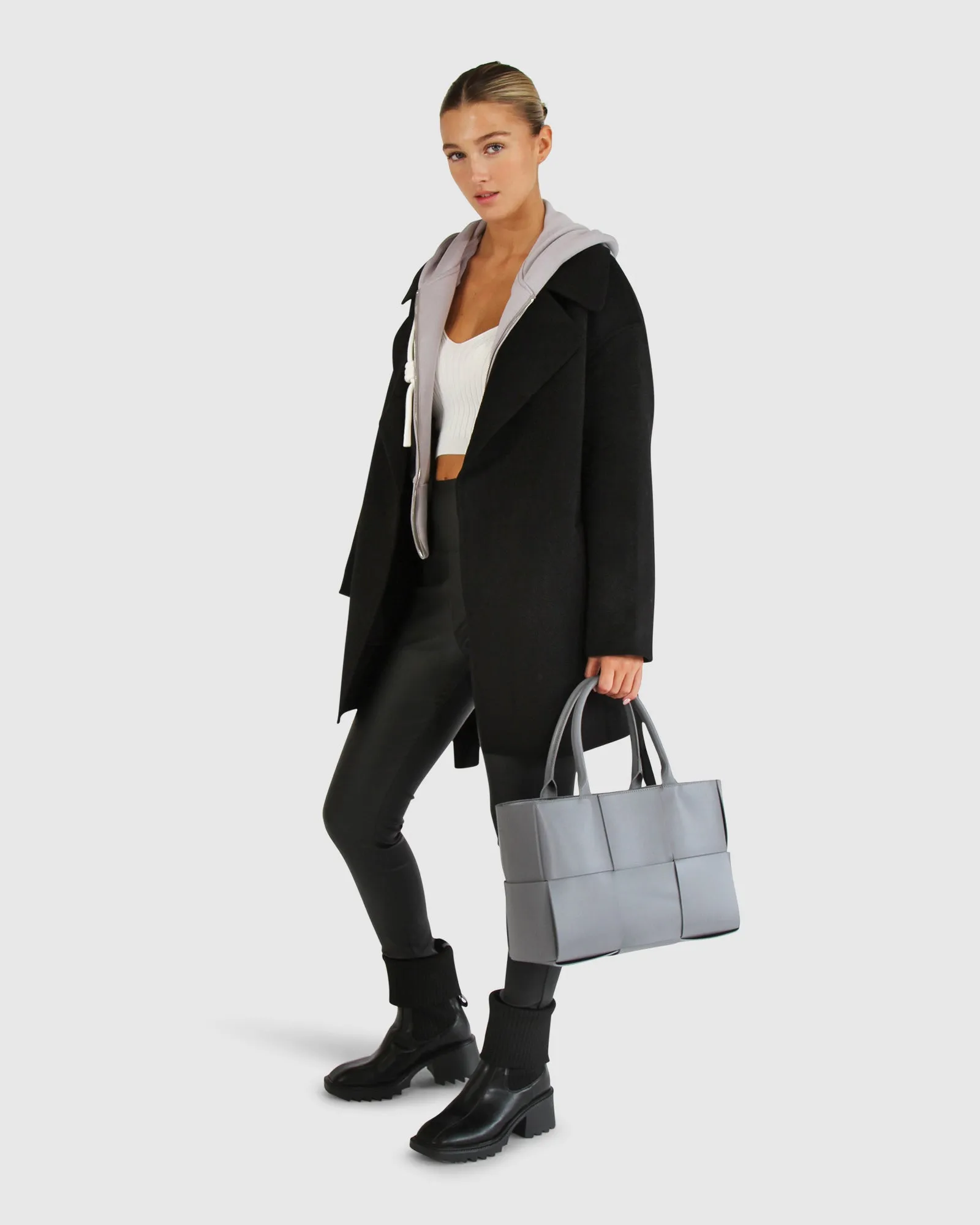 Eternal Flame Wool Blend Short Robe Coat - Black sold by Belle & Bloom product image thumbnail 4