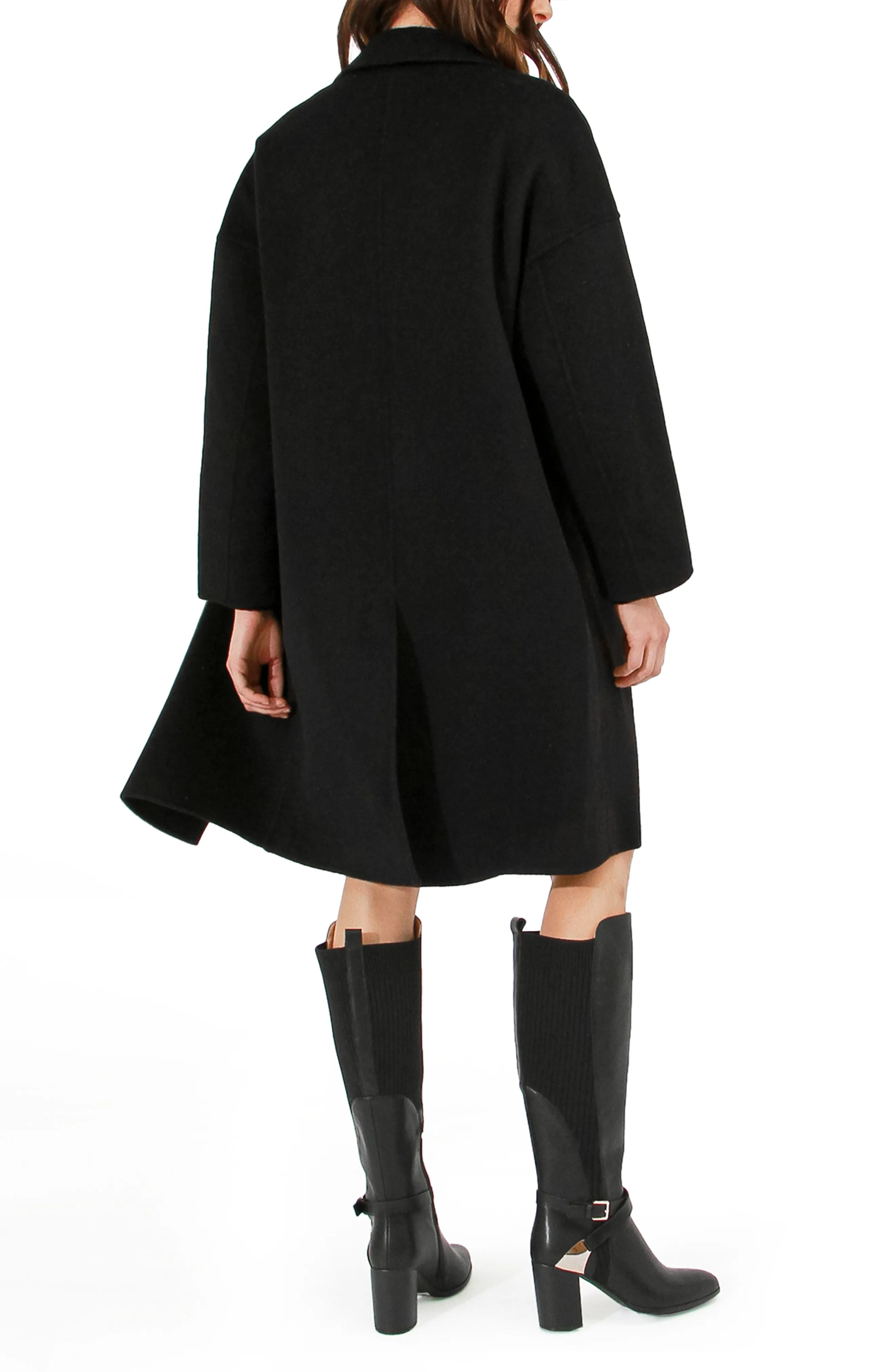 Amnesia Wool Blend Oversized Coat - Black sold by Belle & Bloom