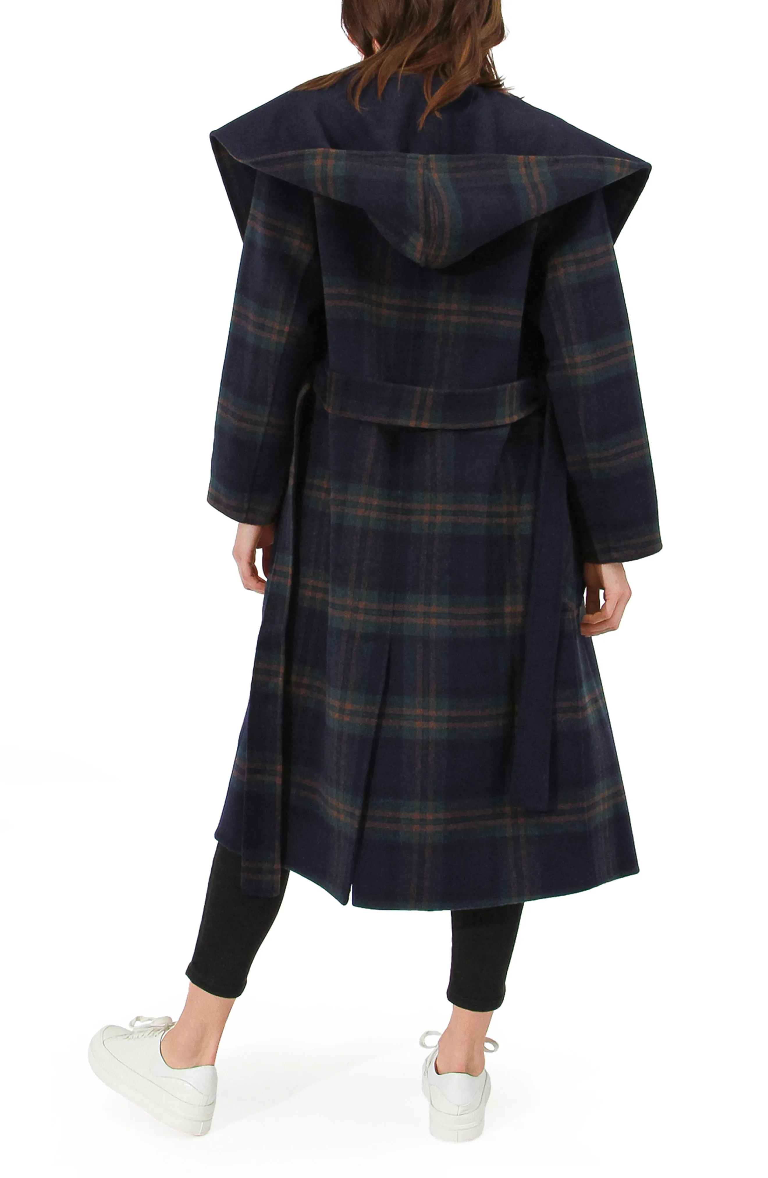 Arcadia Wool Blend Oversided Coat with Hood - French Navy sold by Belle & Bloom product image thumbnail 2