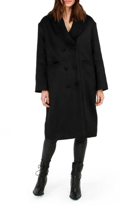 After Party Wool Blend Qulited Lining Coat - Black sold by Belle & Bloom
