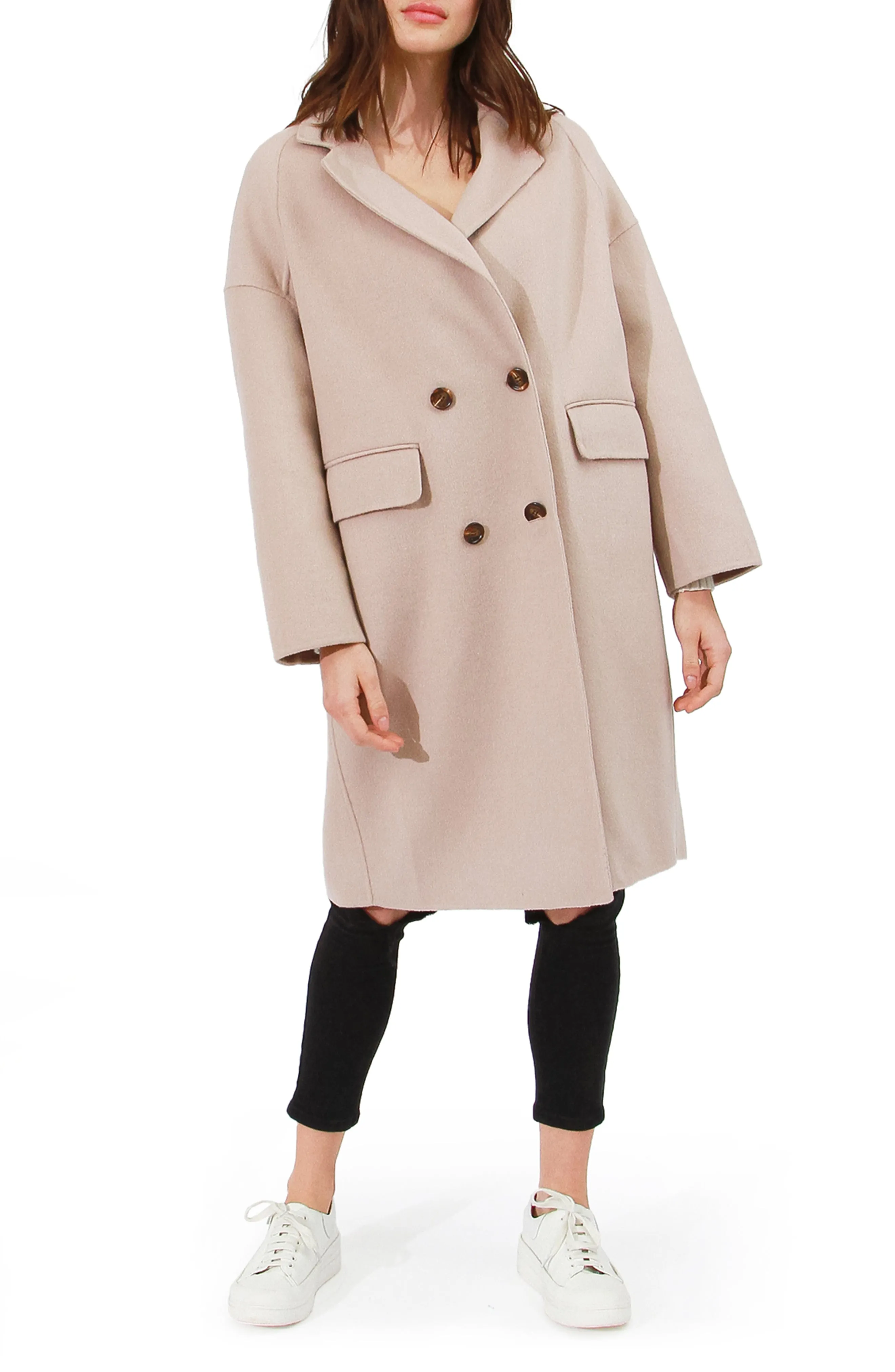 Amnesia Wool Blend Oversized Coat - Sand sold by Belle & Bloom product image thumbnail 3