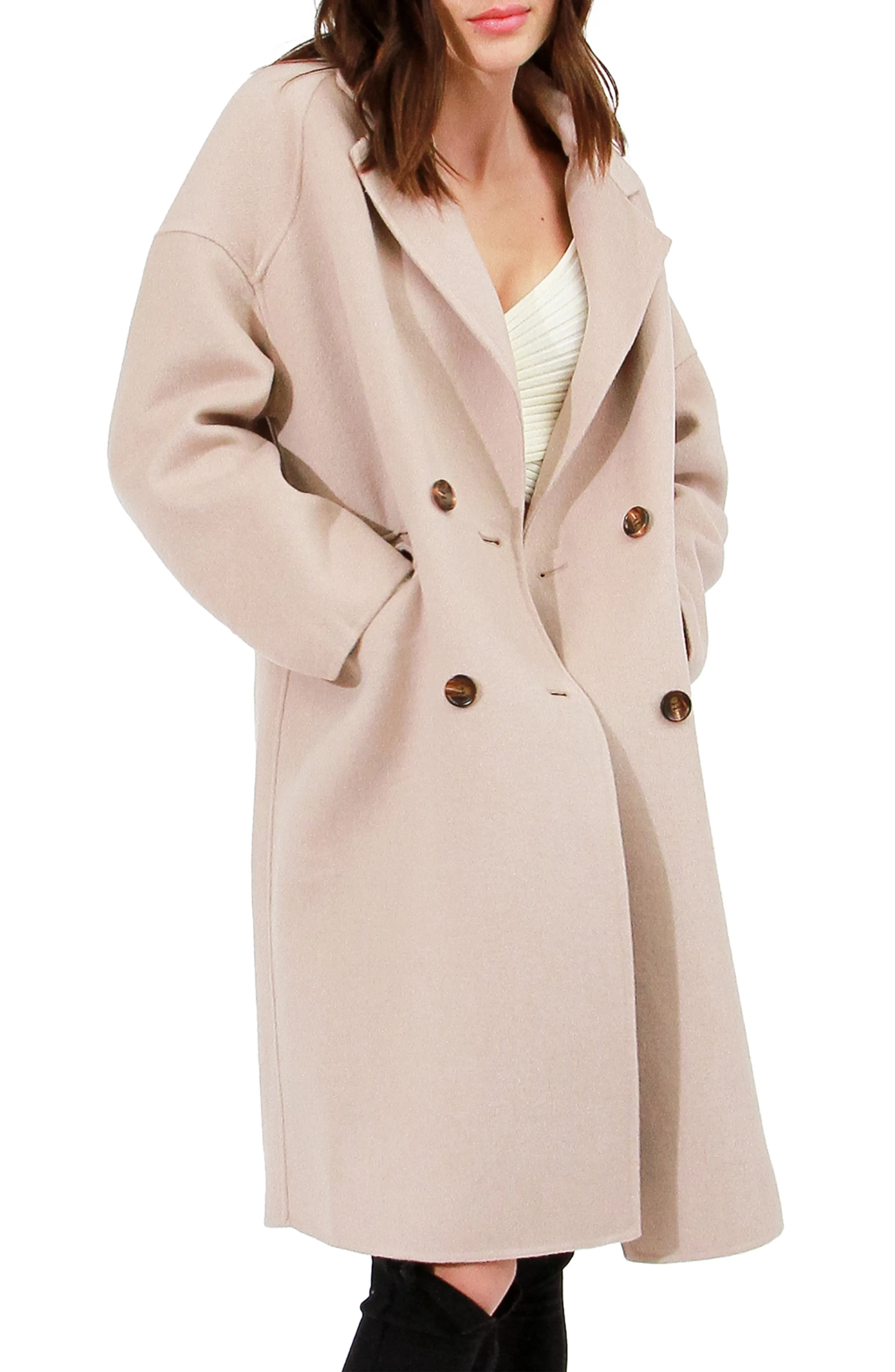 Amnesia Wool Blend Oversized Coat - Sand sold by Belle & Bloom product image thumbnail 4