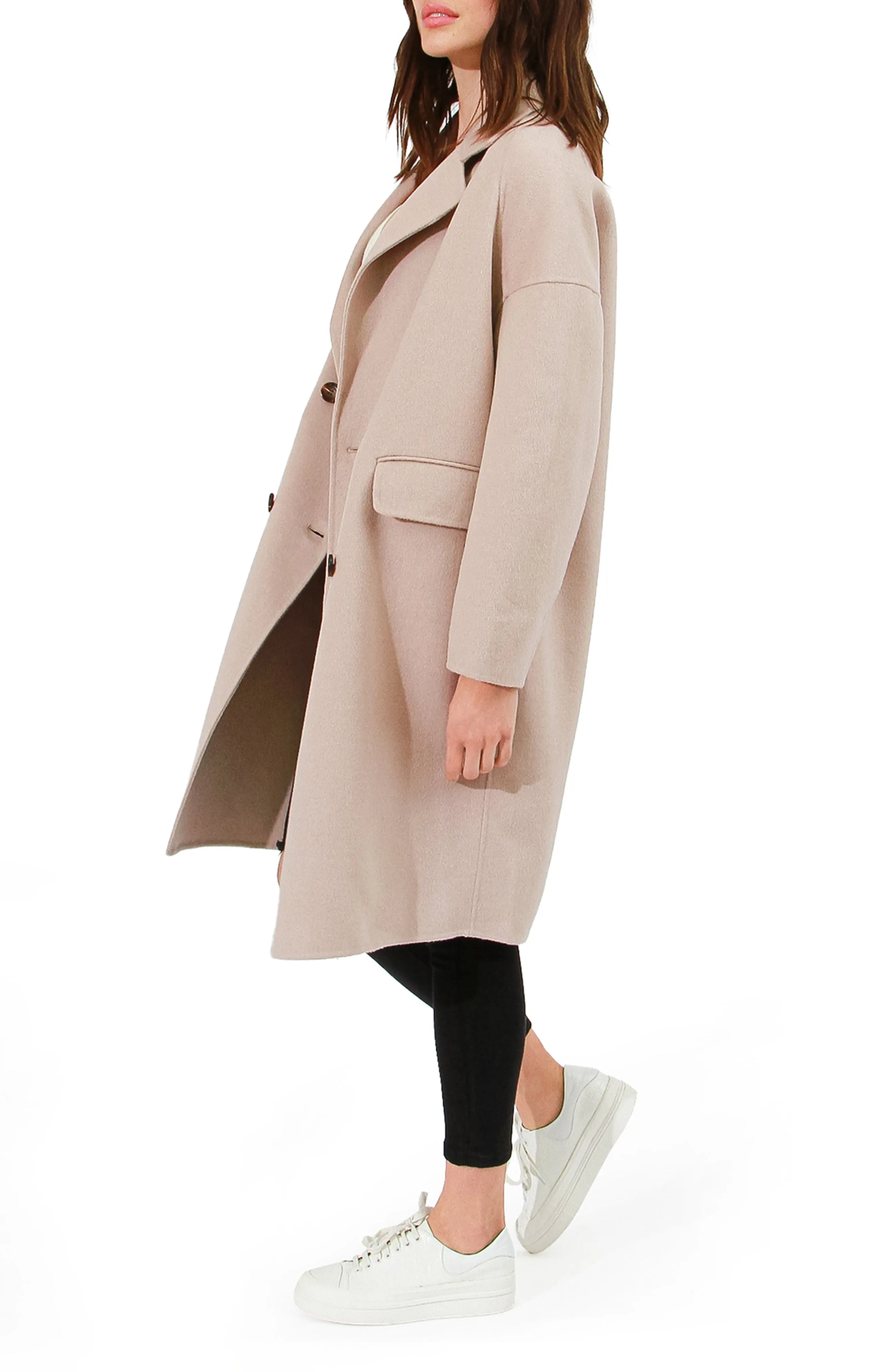 Amnesia Wool Blend Oversized Coat - Sand sold by Belle & Bloom product image thumbnail 5