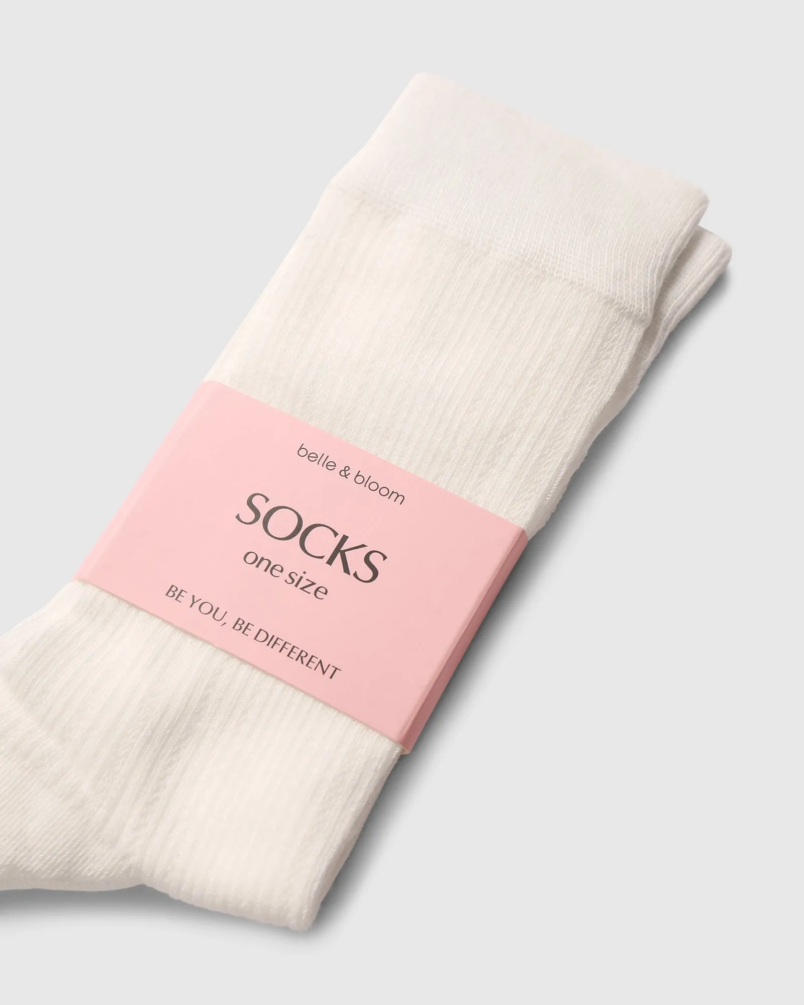 Go For It Classic Short Ribbed Socks - White sold by Belle & Bloom product image thumbnail 3