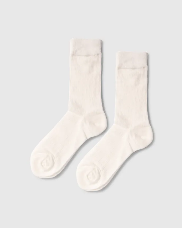 Go For It Classic Ribbed Socks - White sold by Belle & Bloom