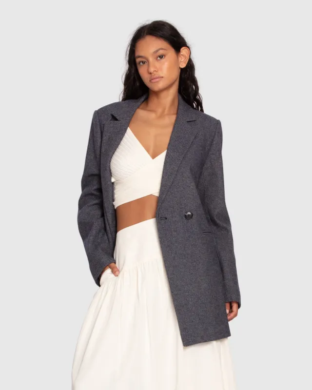 Kensington Wool Blend Oversized Blazer - Black sold by Belle & Bloom