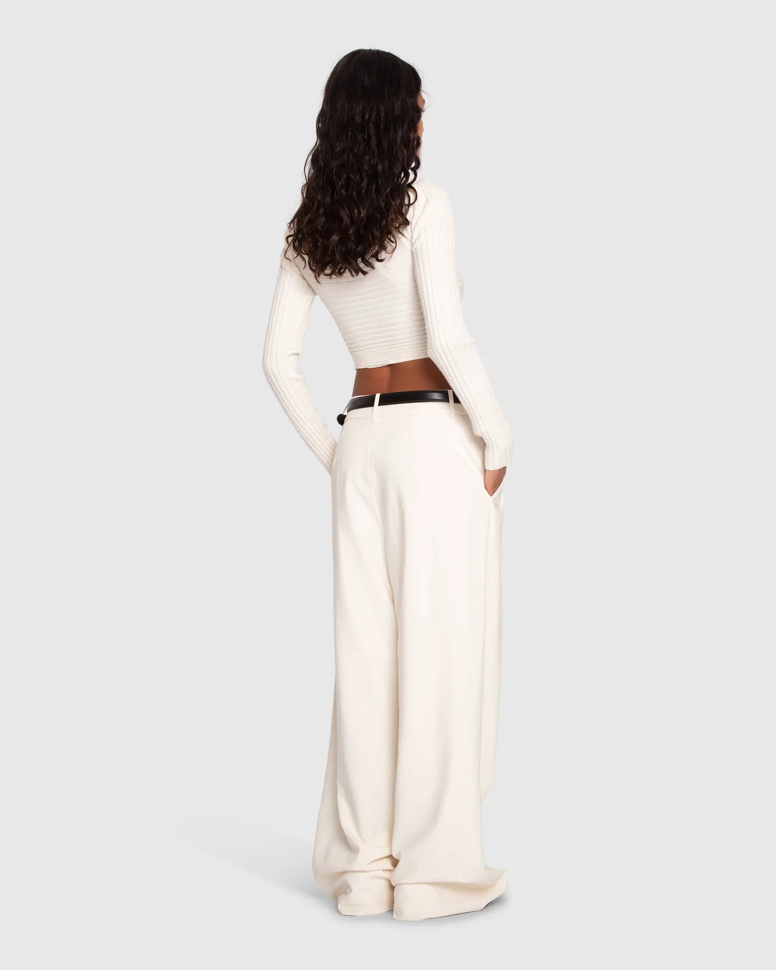 Ready for Your Love Wool Wide Leg Pant - Cream sold by Belle & Bloom product image thumbnail 4