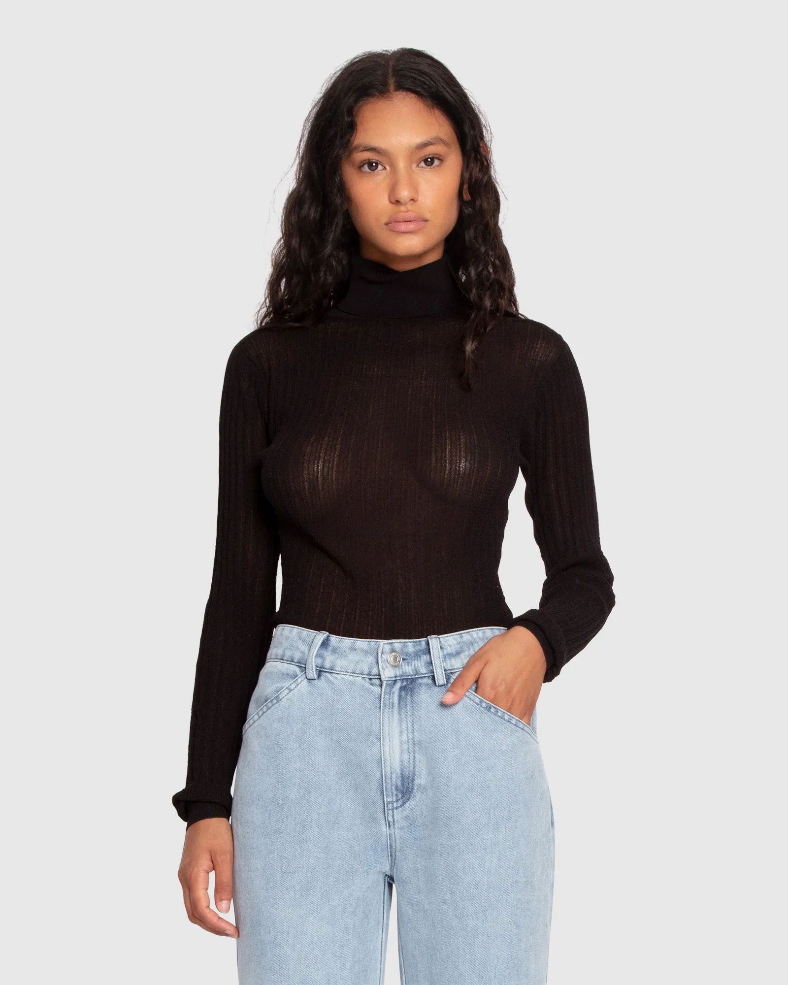 Brooklyn Knitted Turtleneck - Black sold by Belle & Bloom