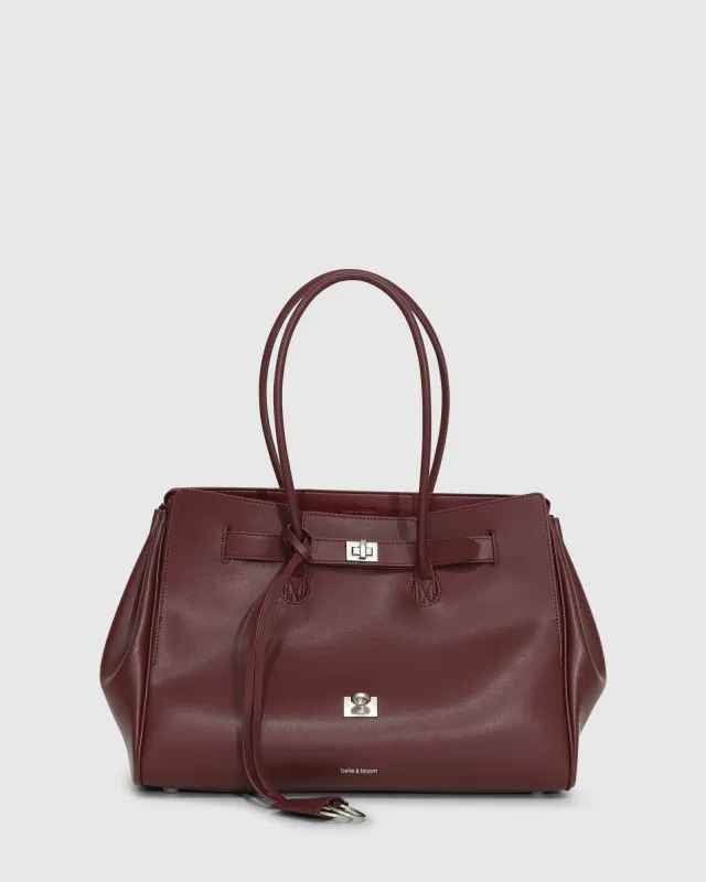 Rude Boy Large Tote Bag - Burgundy sold by Belle & Bloom