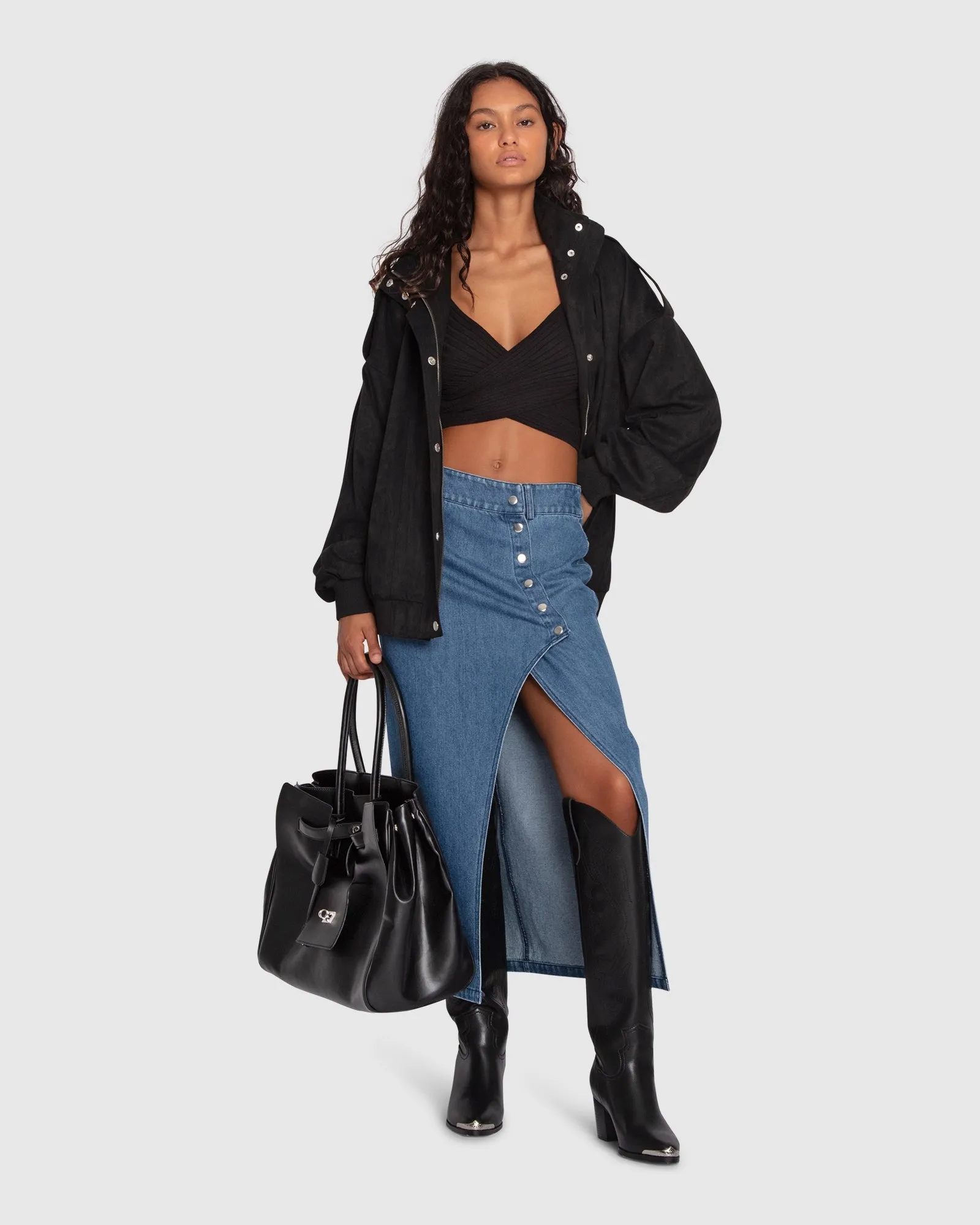 Rude Boy Large Tote Bag - Black sold by Belle & Bloom product image thumbnail 2