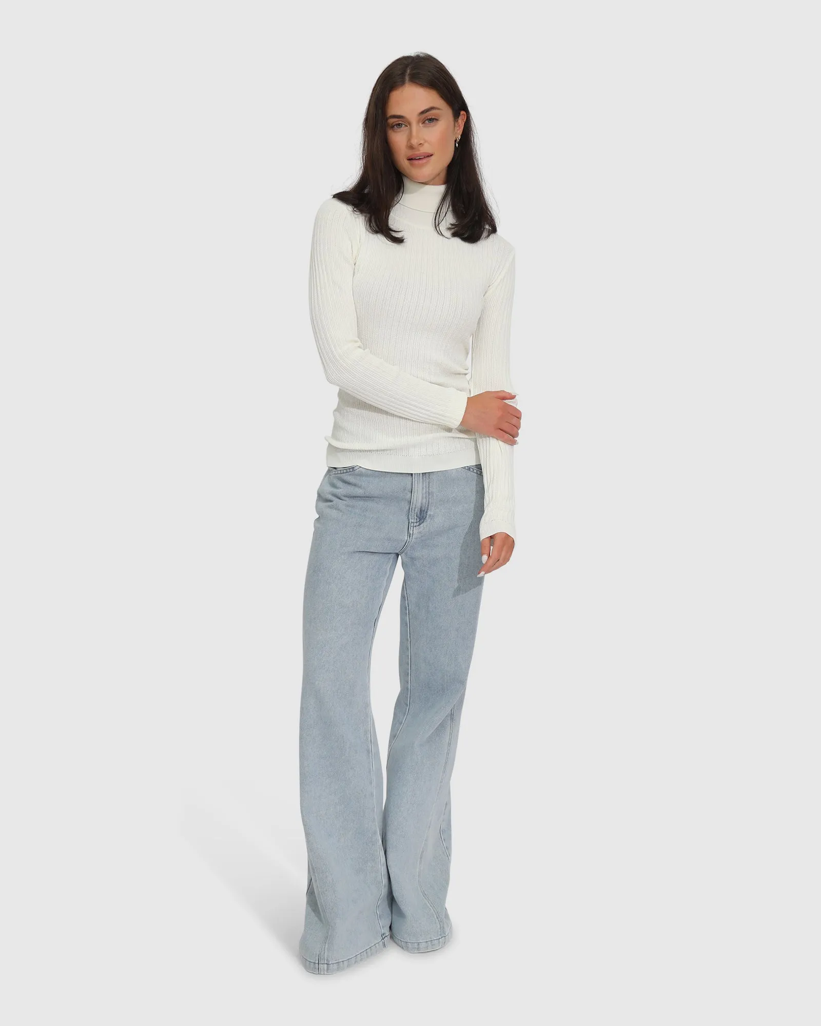 Brooklyn Knitted Turtleneck - Ivory sold by Belle & Bloom product image thumbnail 2