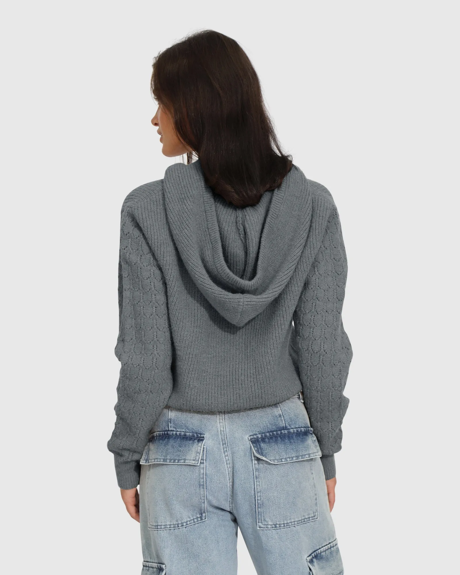 On the Run Knitted Hoodie - Grey sold by Belle & Bloom product image thumbnail 4