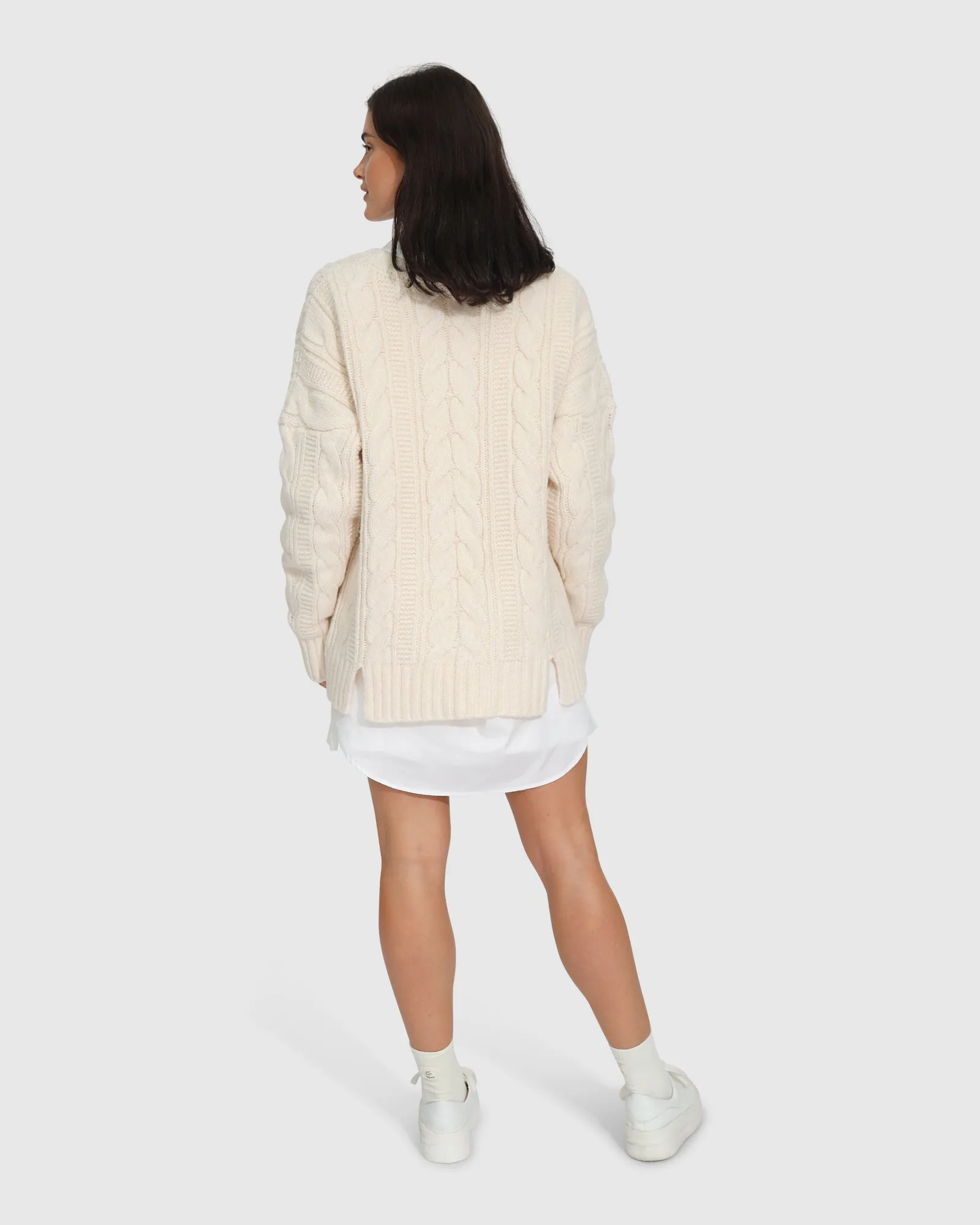 Perfect Me Oversized Crew Sweater - Beige sold by Belle & Bloom product image thumbnail 3