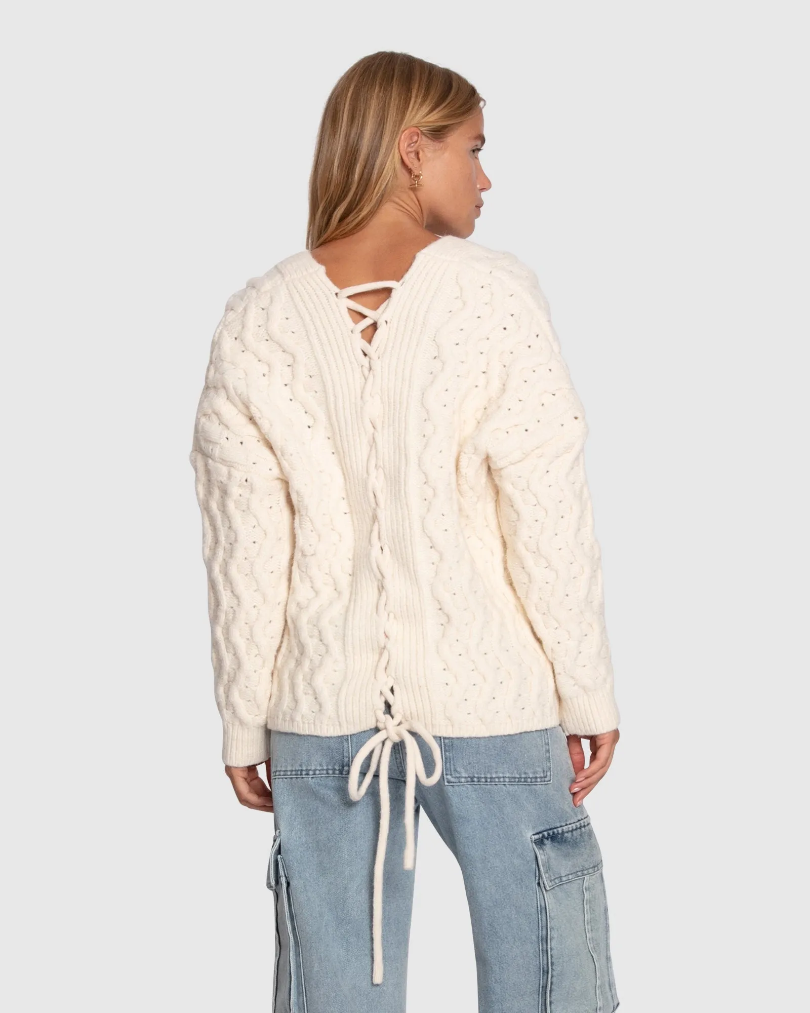 Sugar Plum Chunky Cardigan - Cream sold by Belle & Bloom