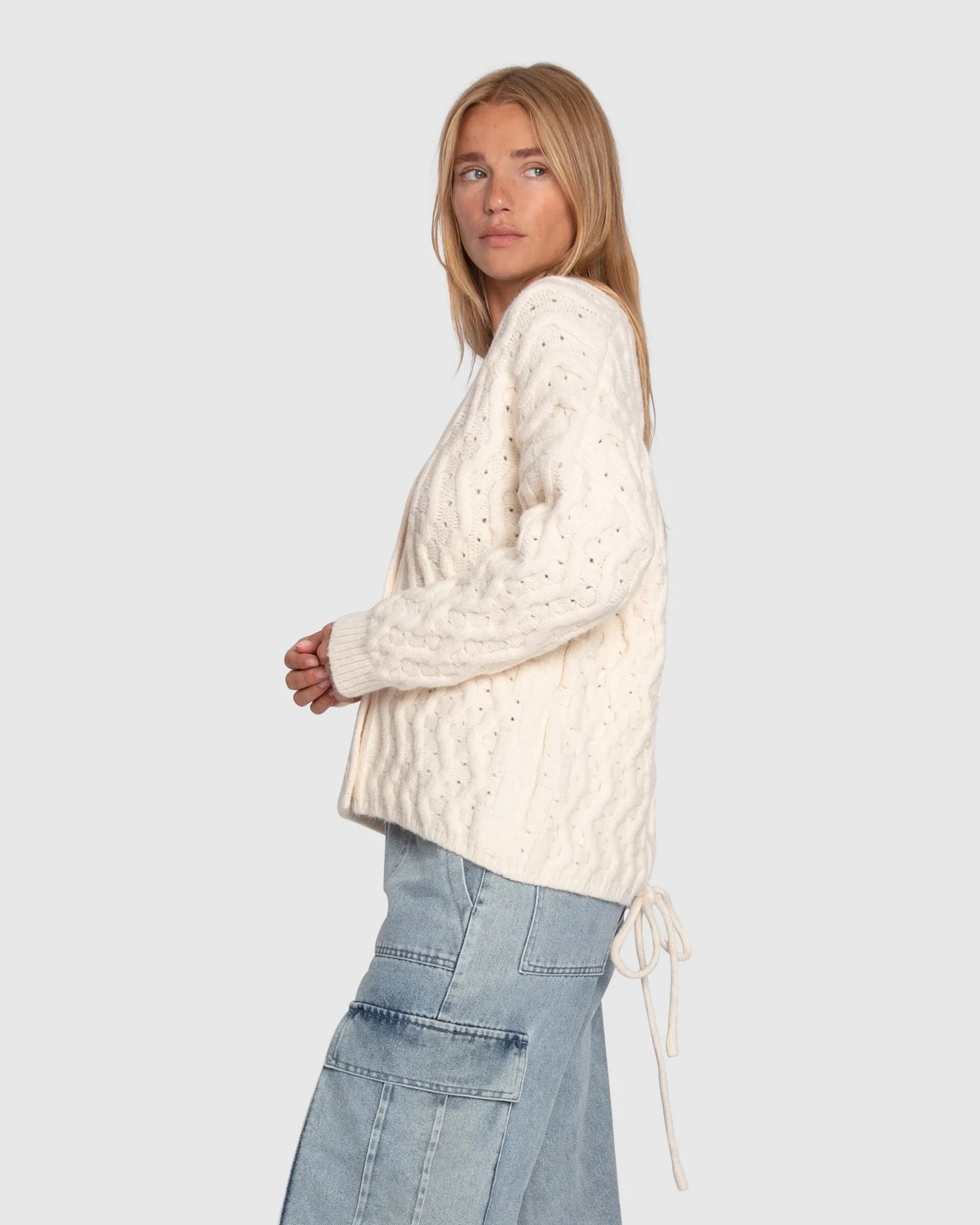 Sugar Plum Chunky Cardigan - Cream sold by Belle & Bloom product image thumbnail 4