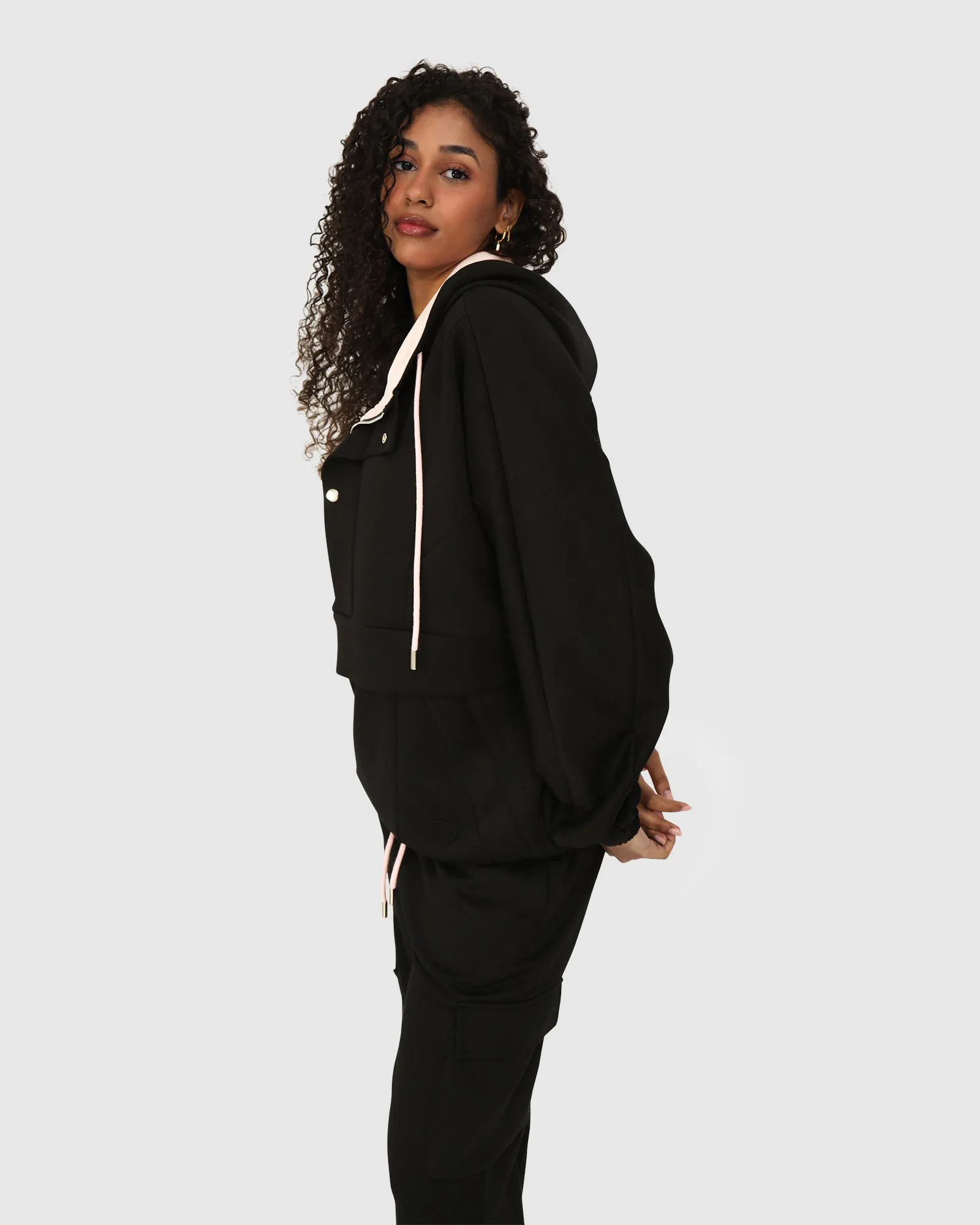 Best Of Me Panelled Hoodie - Black sold by Belle & Bloom product image thumbnail 3