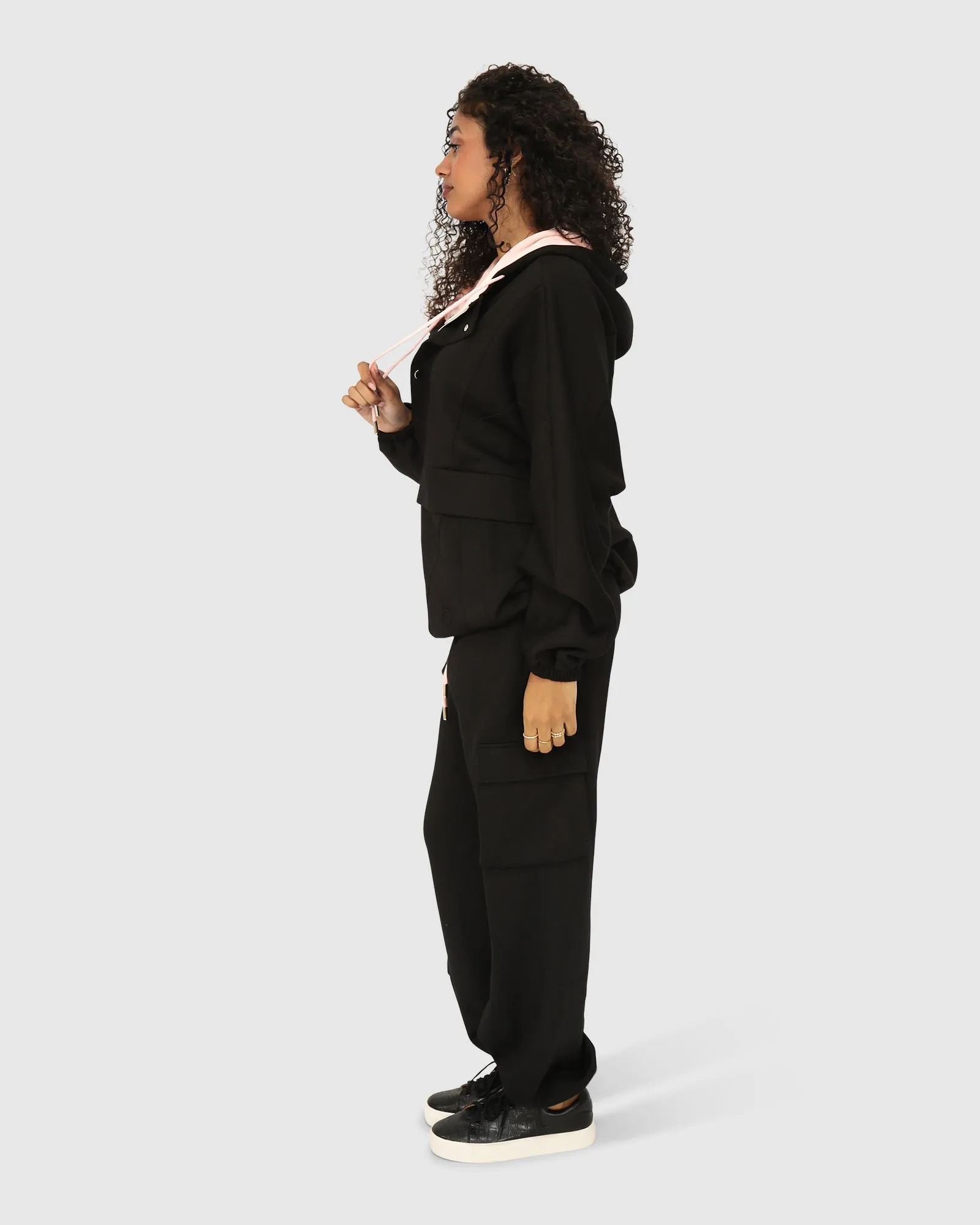 Best Of Me Panelled Hoodie - Black sold by Belle & Bloom product image thumbnail 2
