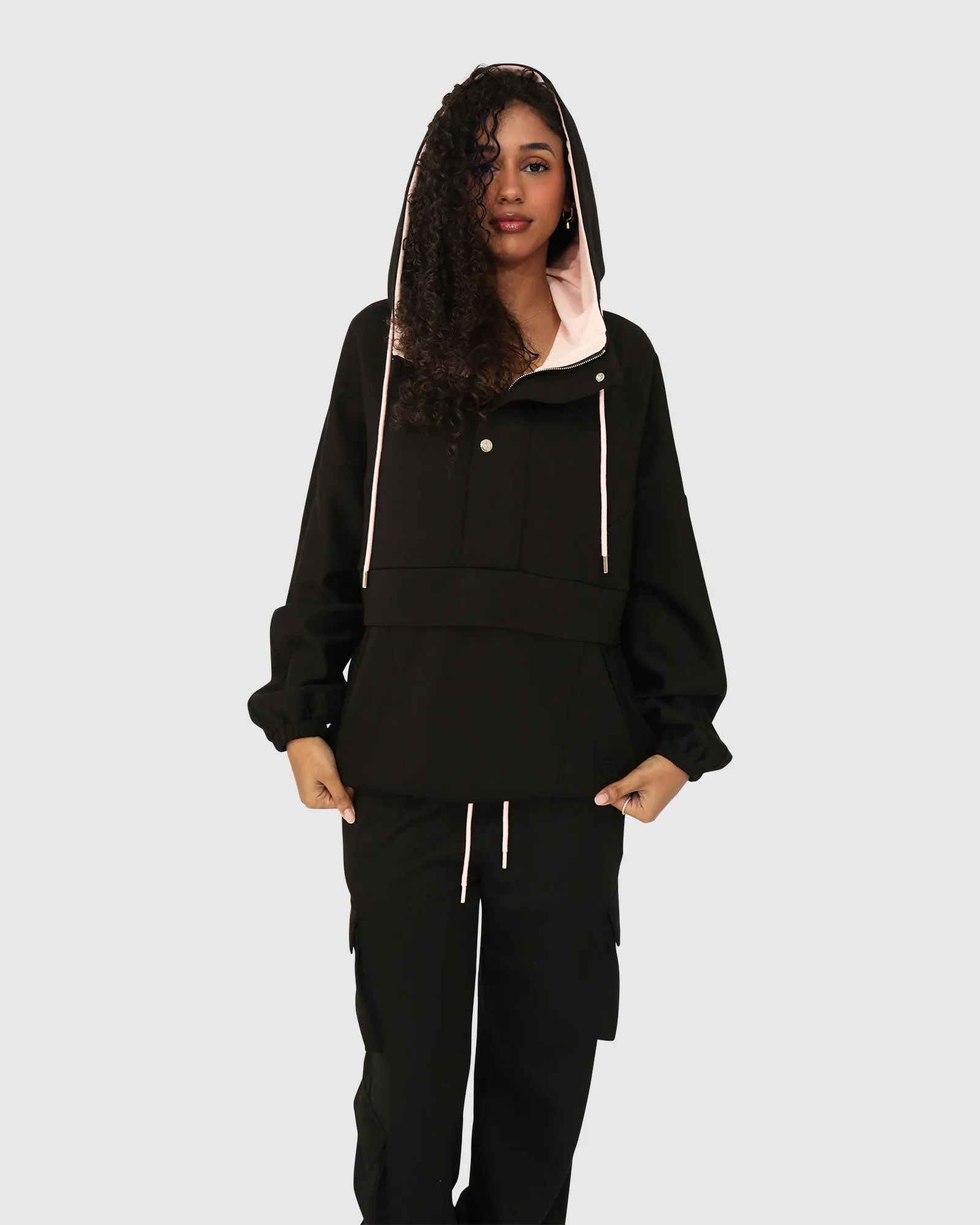Best Of Me Panelled Hoodie - Black sold by Belle & Bloom product image thumbnail 4