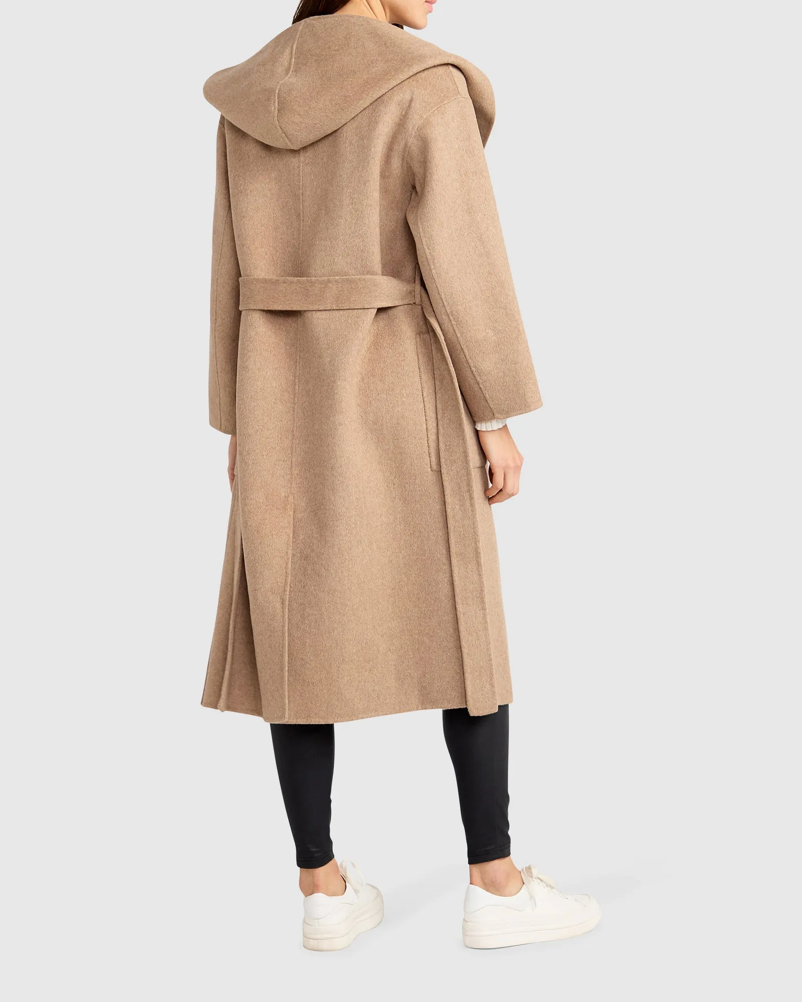 Arcadia Wool Blend Oversized Coat with Hood - Oat sold by Belle & Bloom product image thumbnail 3