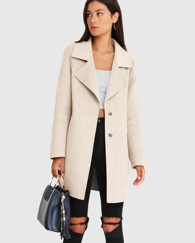 Ex-Boyfriend Wool Blend Oversized Jacket - Oat Marle sold by Belle & Bloom