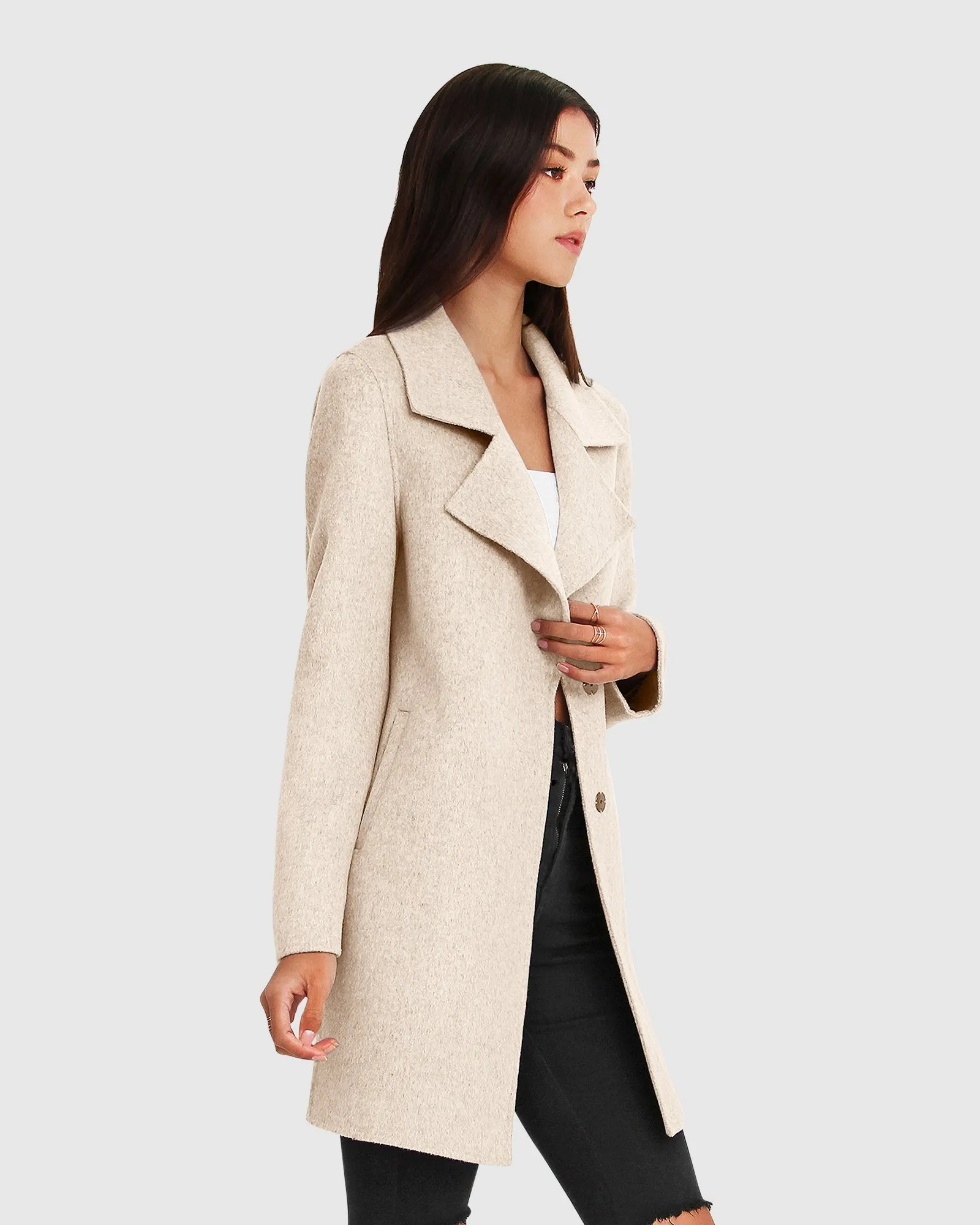 Ex-Boyfriend Wool Blend Oversized Jacket - Oat Marle sold by Belle & Bloom product image thumbnail 3