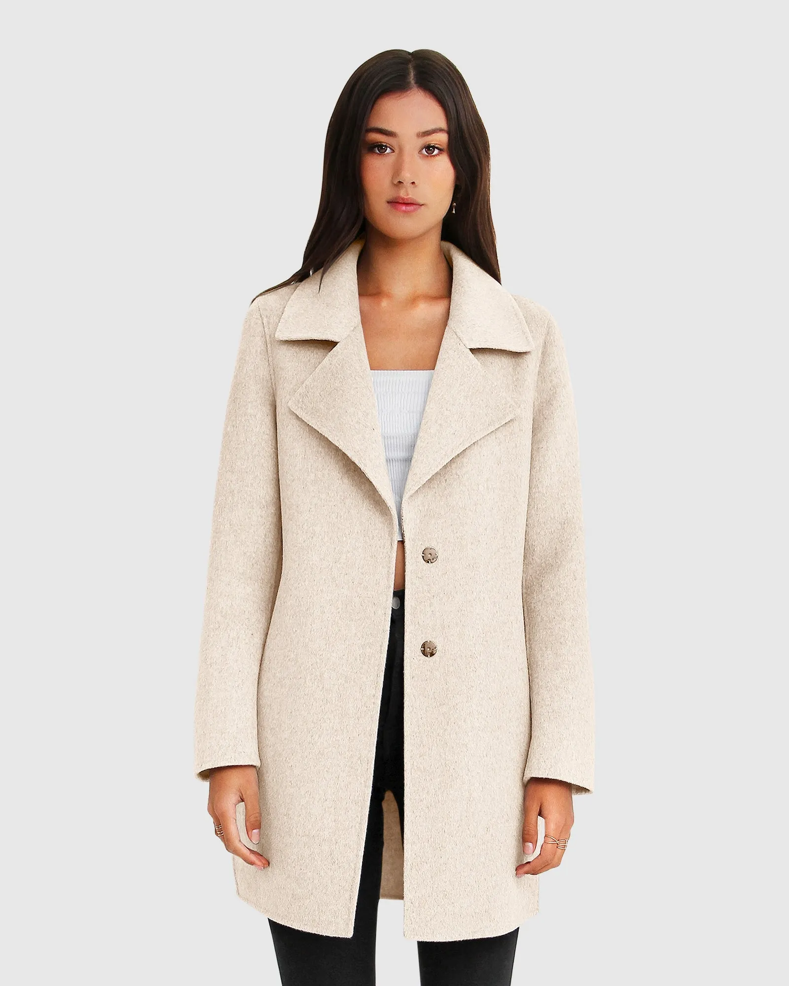 Ex-Boyfriend Wool Blend Oversized Jacket - Oat Marle sold by Belle & Bloom product image thumbnail 2