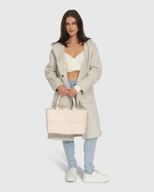 Walk This Way Wool Blend Oversized Coat - Oat Marle sold by Belle & Bloom